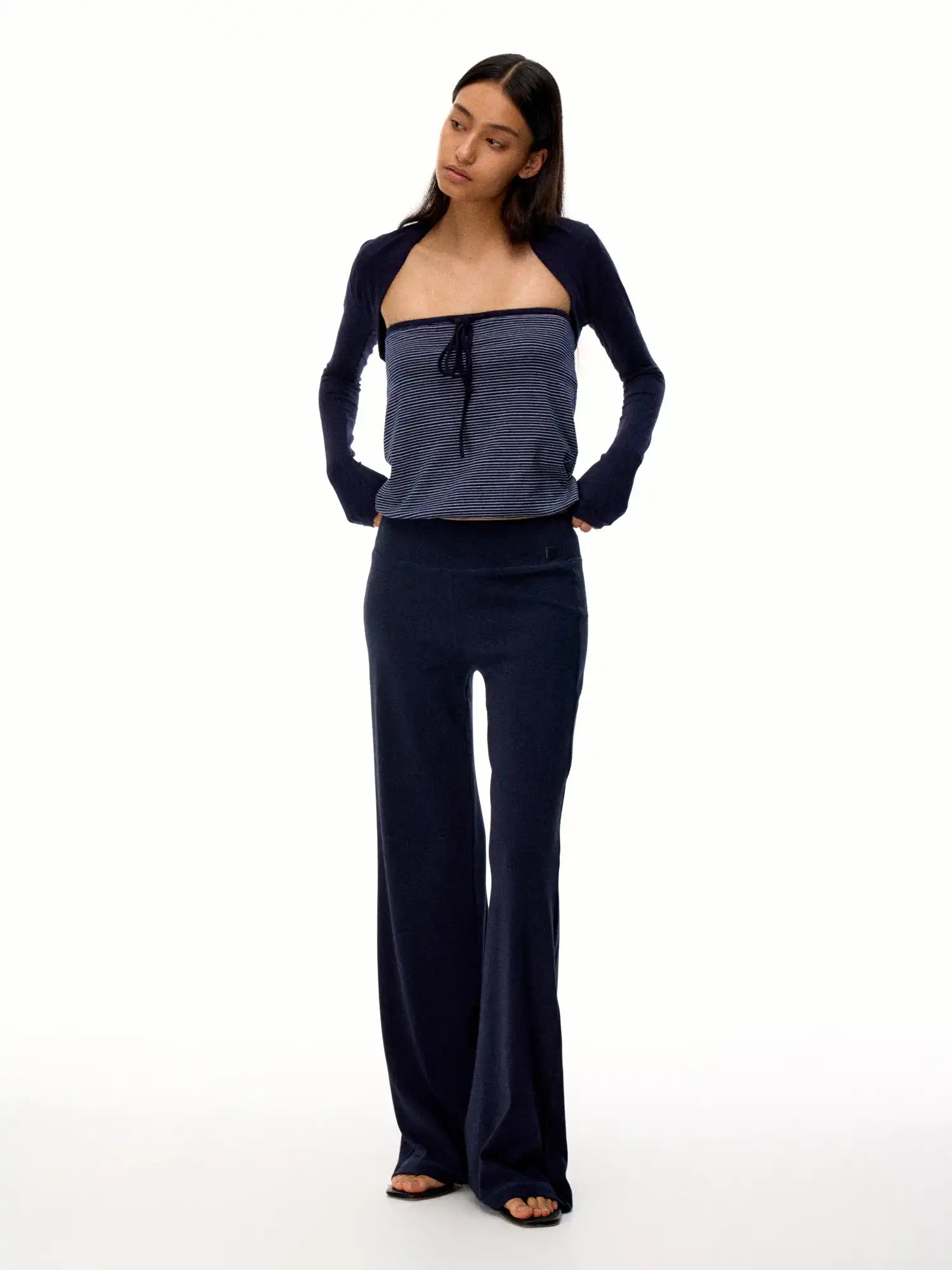FIRST FLOOR Knitted Striped Tie-Up Tube Set | Canton Collective