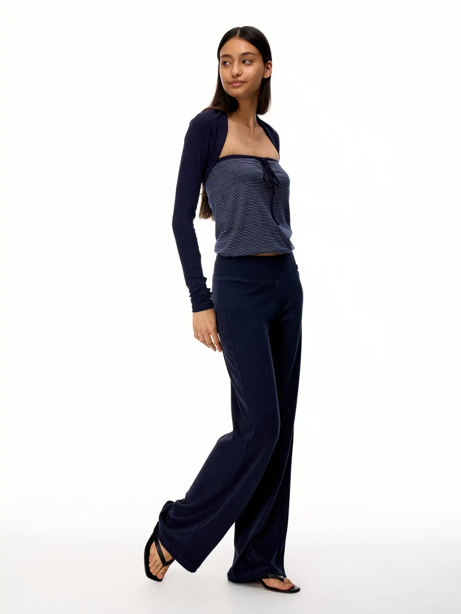 FIRST FLOOR Knitted Striped Tie-Up Tube Set | Canton Collective