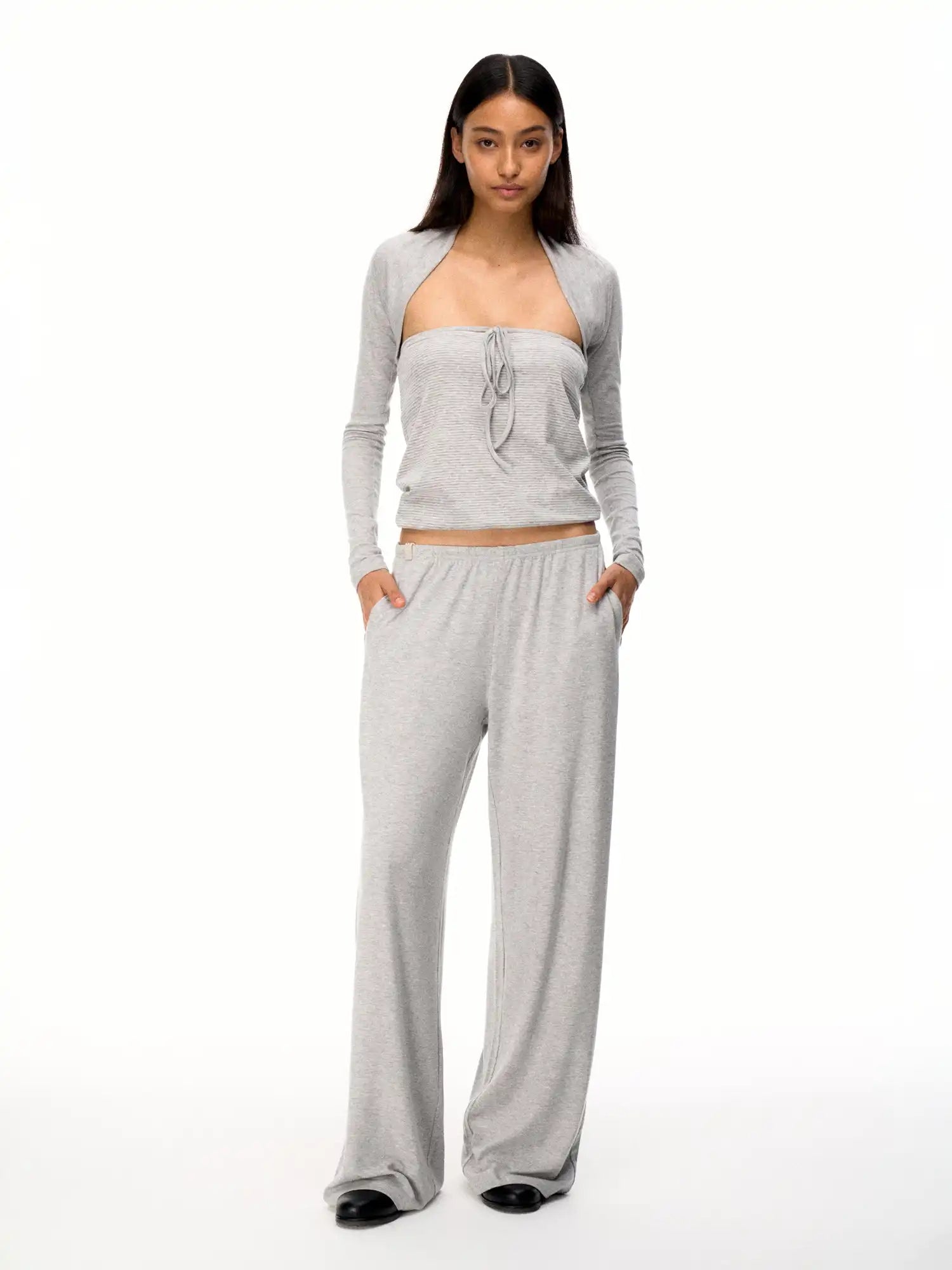 FIRST FLOOR Knitted Striped Tie-Up Tube Set | Canton Collective