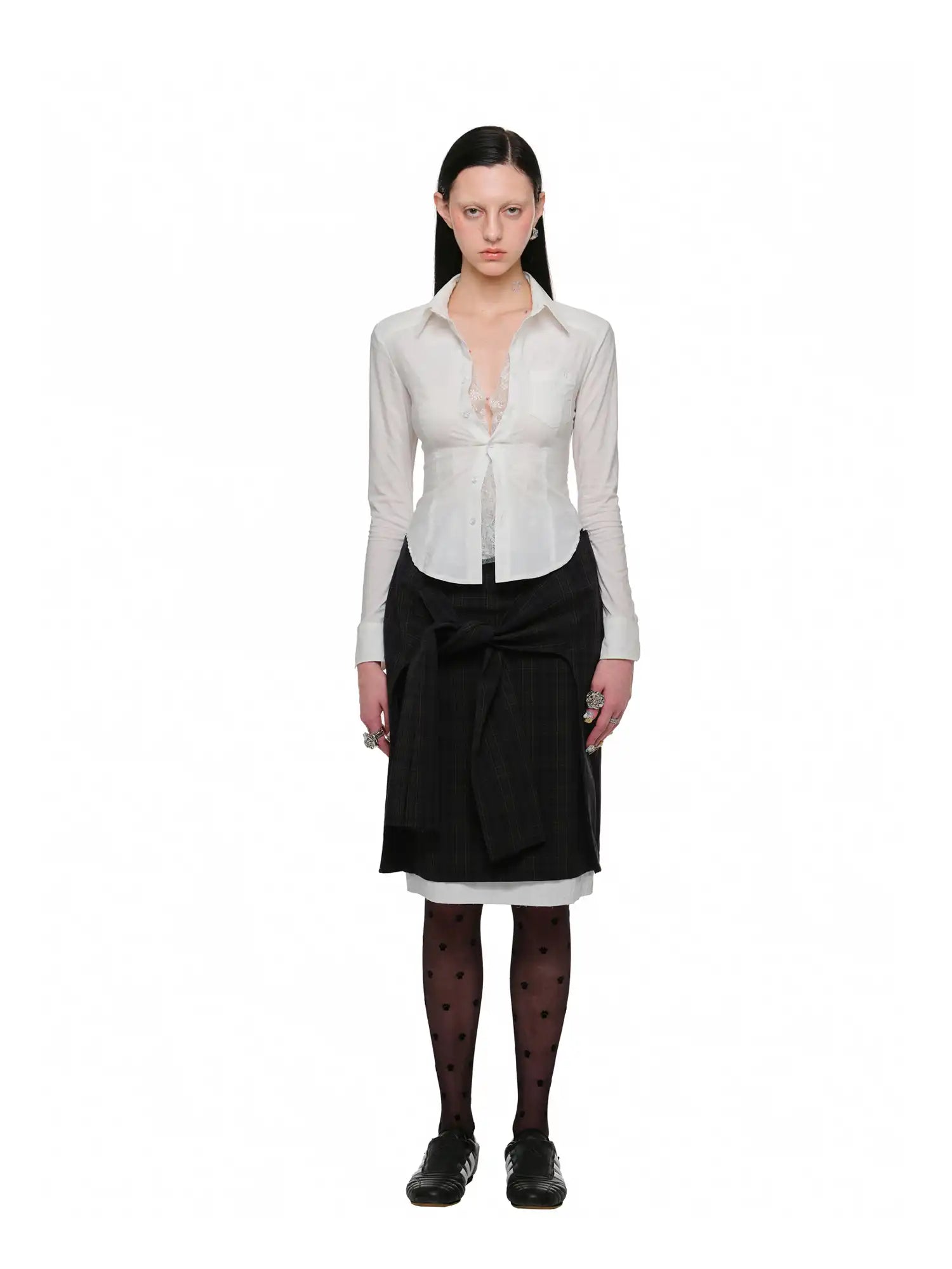 1Jinn Studio Lace-Inset Mock Two-Piece Shirt | Canton Collective