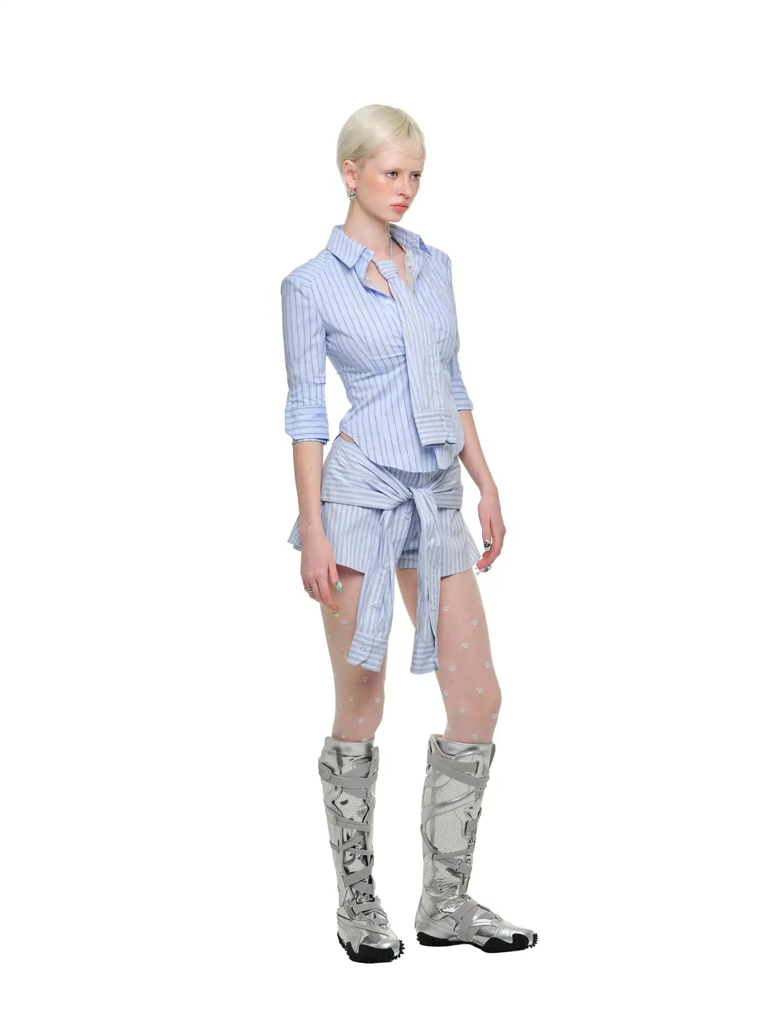 1Jinn Studio Lace-Inset Mock Two-Piece Shirt | Canton Collective