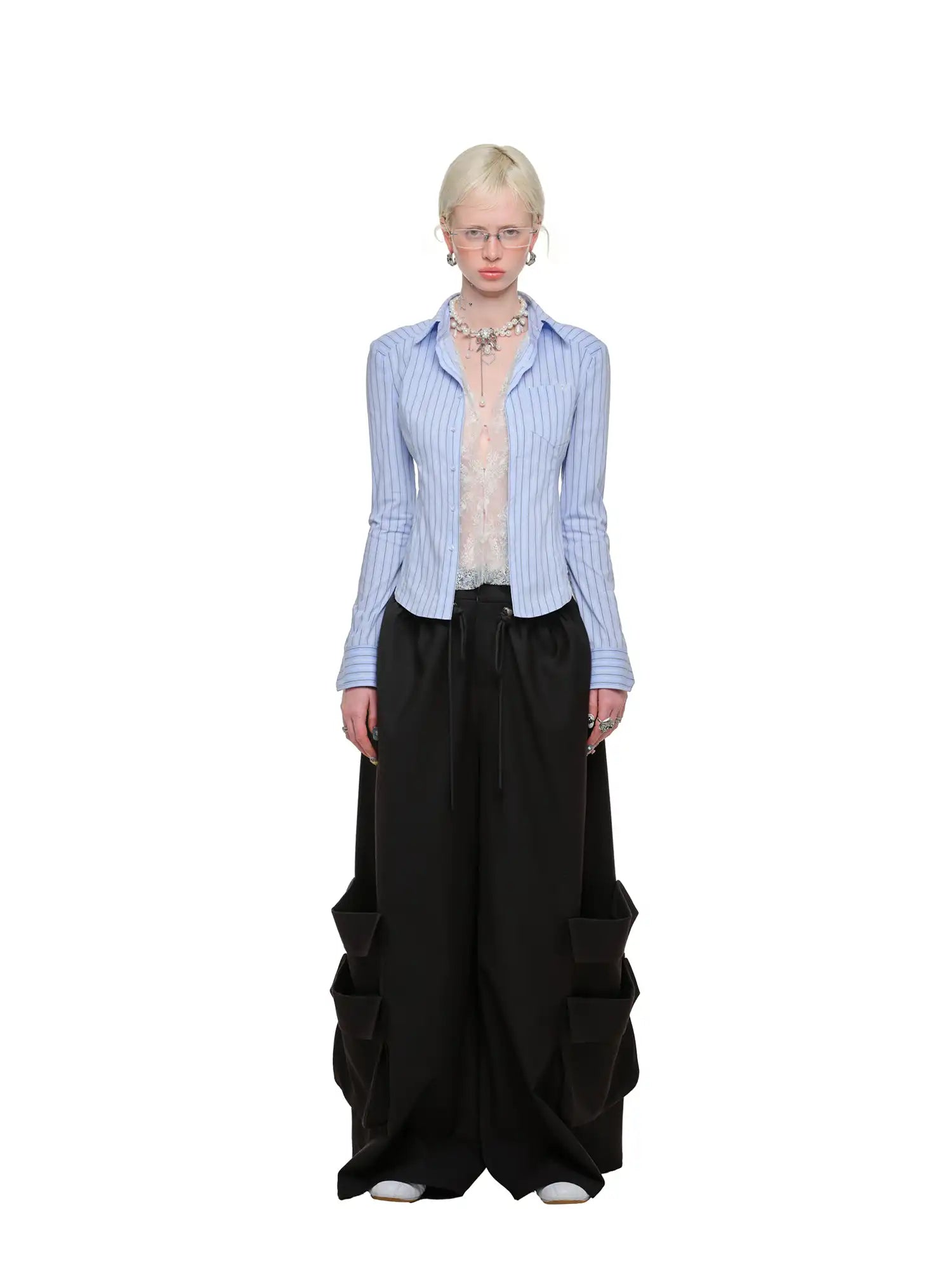 1Jinn Studio Lace-Inset Mock Two-Piece Shirt | Canton Collective