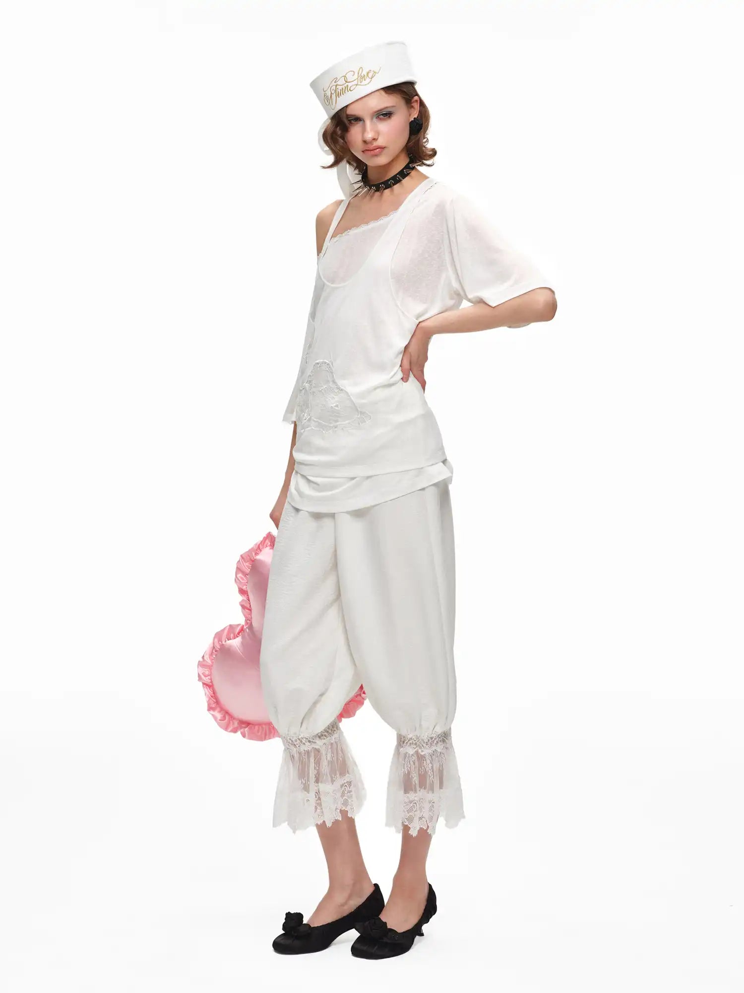 1Jinn Studio Lace Patchwork Bloomers Capri Pants | Canton Collective