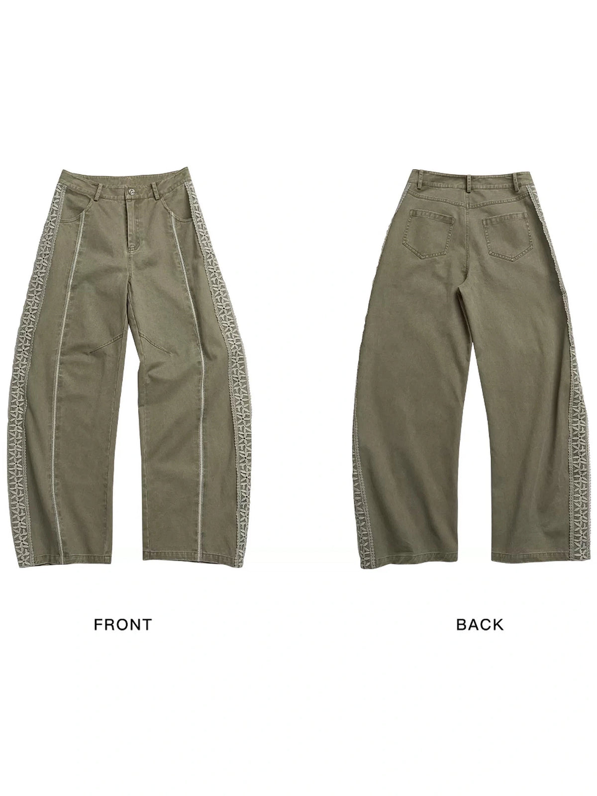 Outtheblue Lace Side Panel Washed Wide Leg Pants | Canton Collective