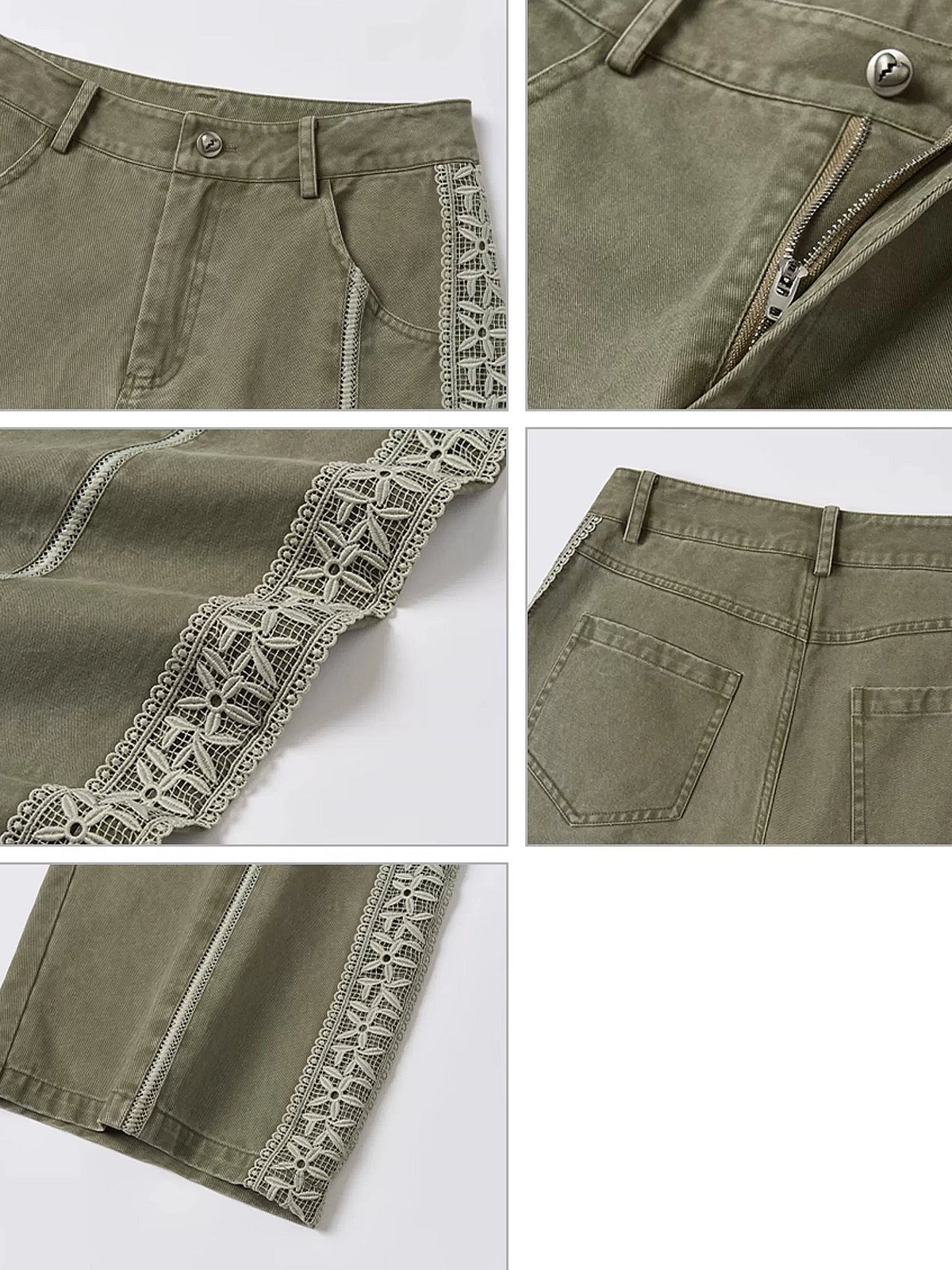 Outtheblue Lace Side Panel Washed Wide Leg Pants | Canton Collective