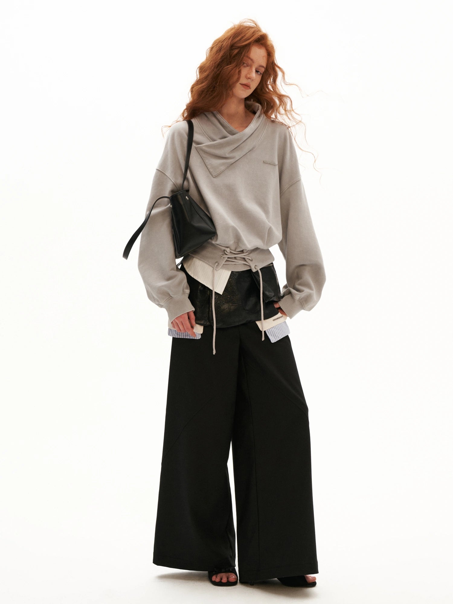 MAMC Lace Up Front Cropped Sweatshirt | Canton Collective