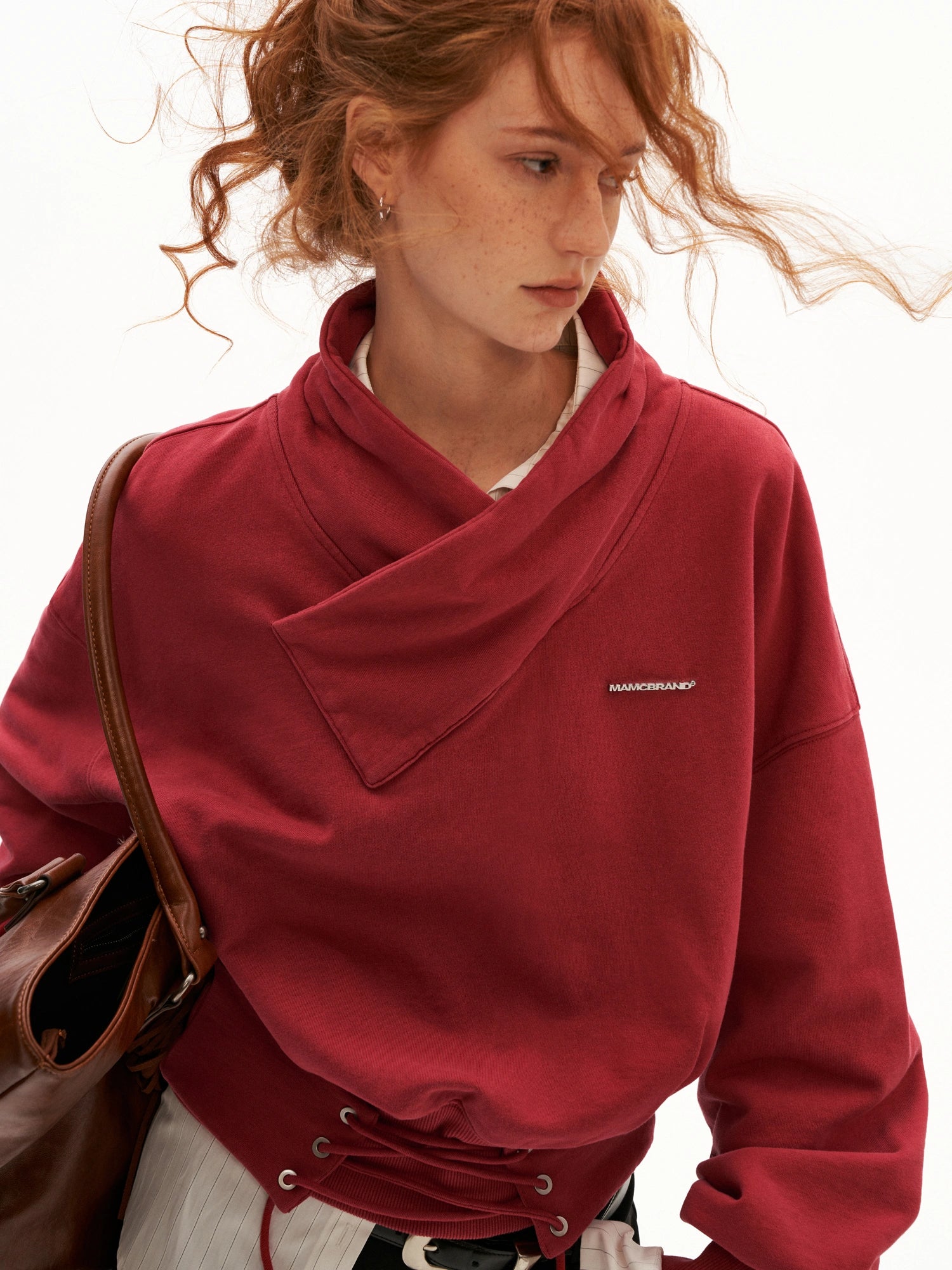 MAMC Lace Up Front Cropped Sweatshirt | Canton Collective
