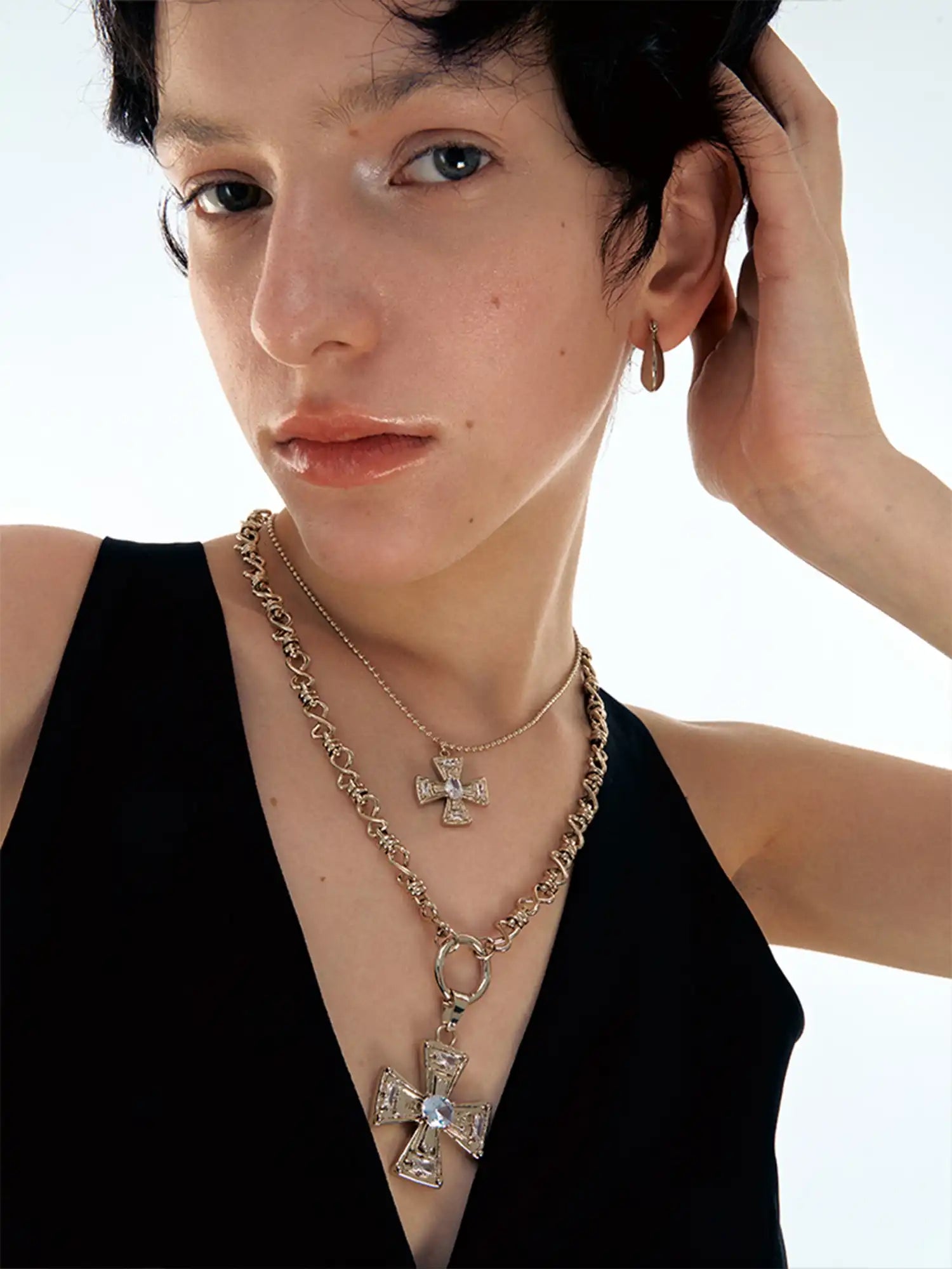 1Jinn M2M Layered Cross Link Necklace | Canton Collective
