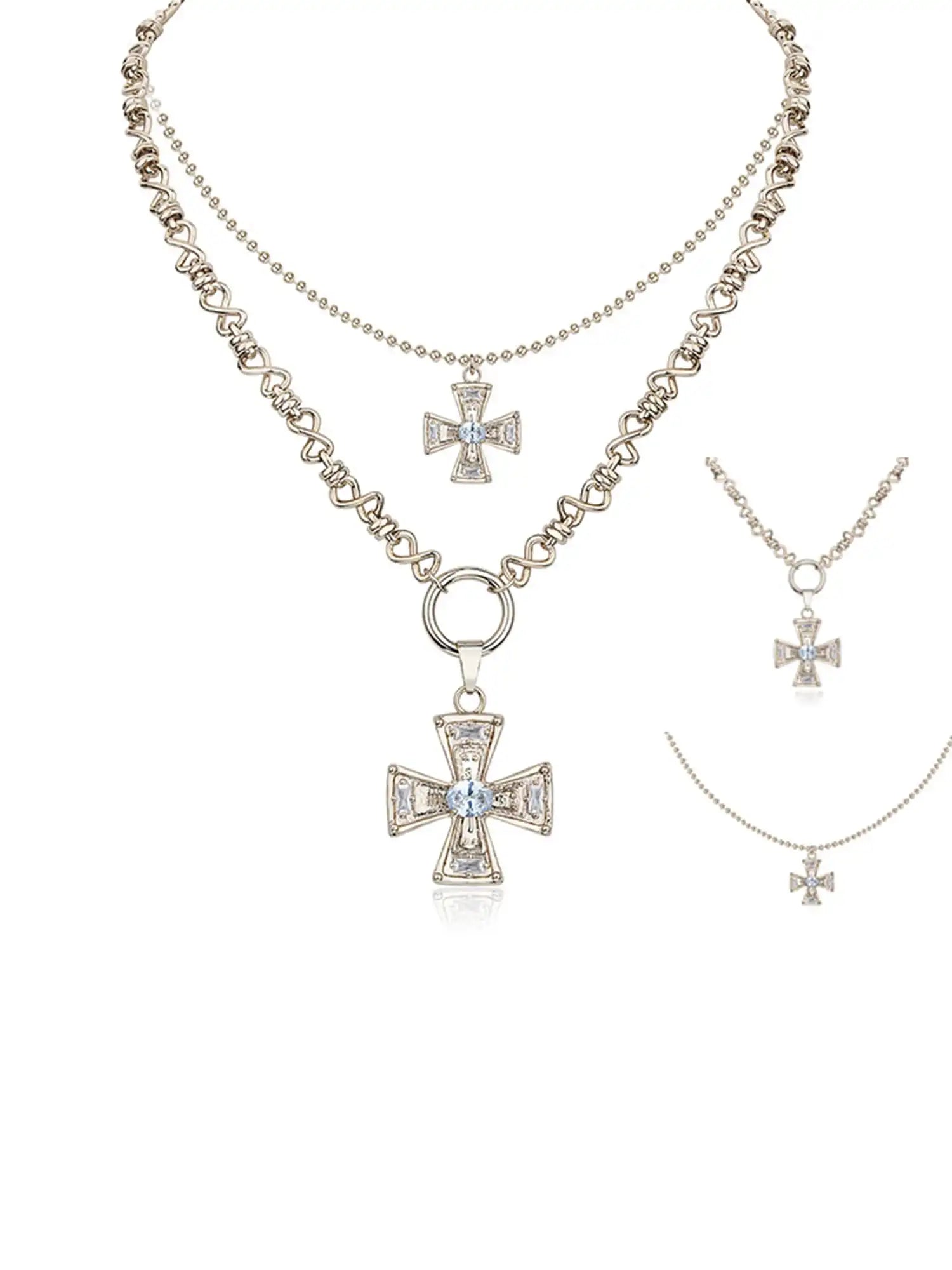 1Jinn M2M Layered Cross Link Necklace | Canton Collective