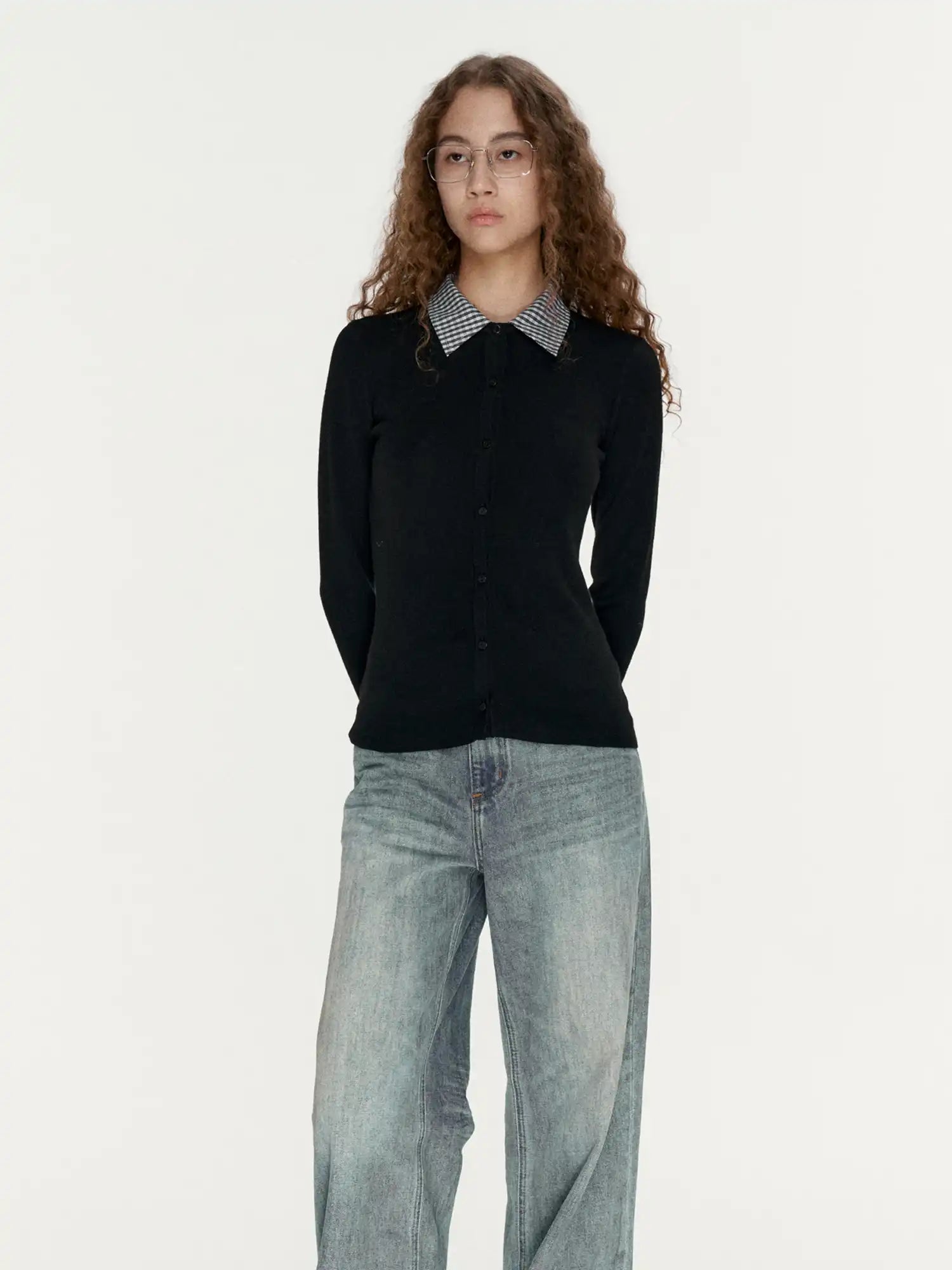FIRST FLOOR Layered Faux Two-Piece Wool Cardigan | Canton Collective
