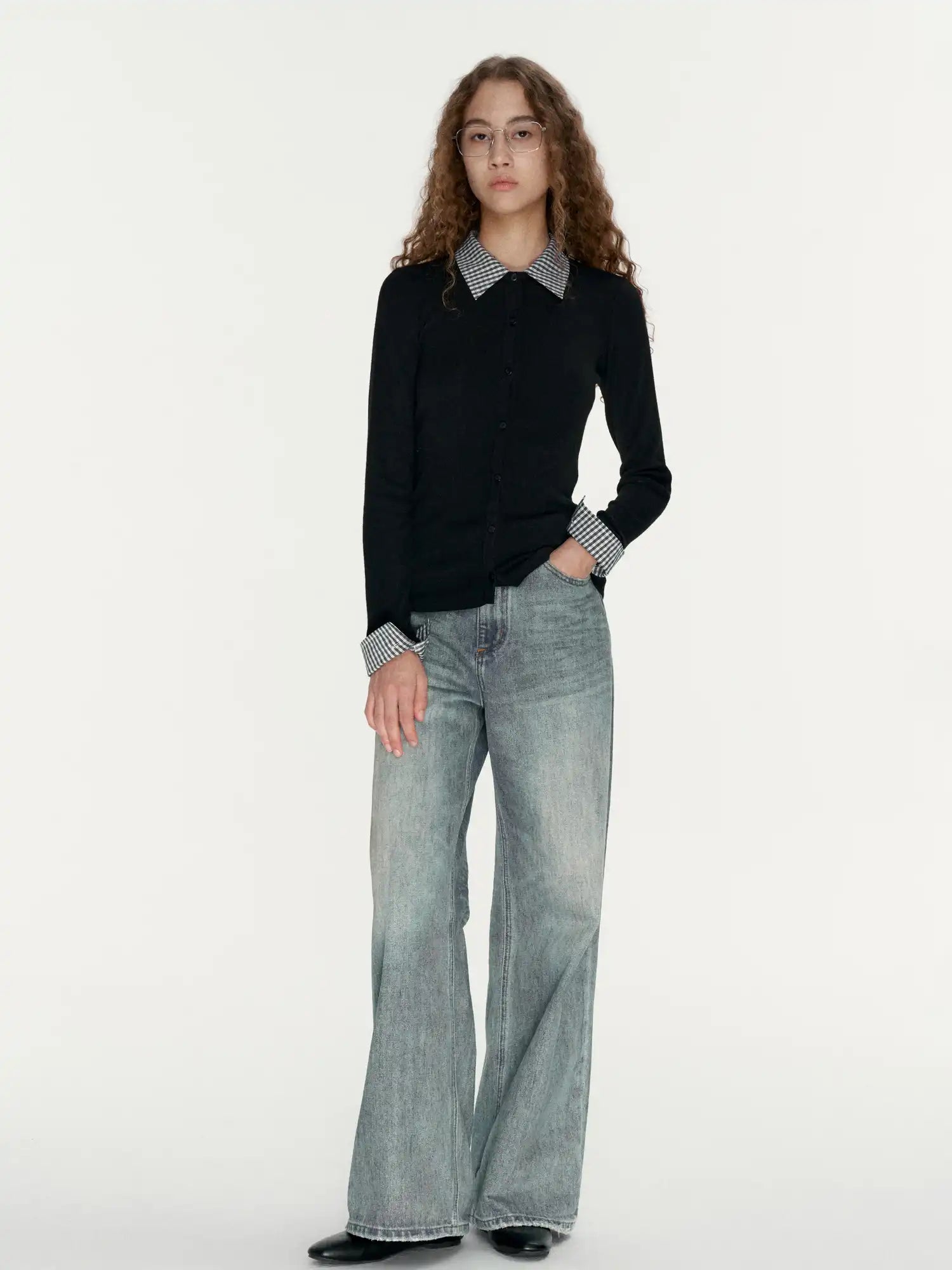FIRST FLOOR Layered Faux Two-Piece Wool Cardigan | Canton Collective