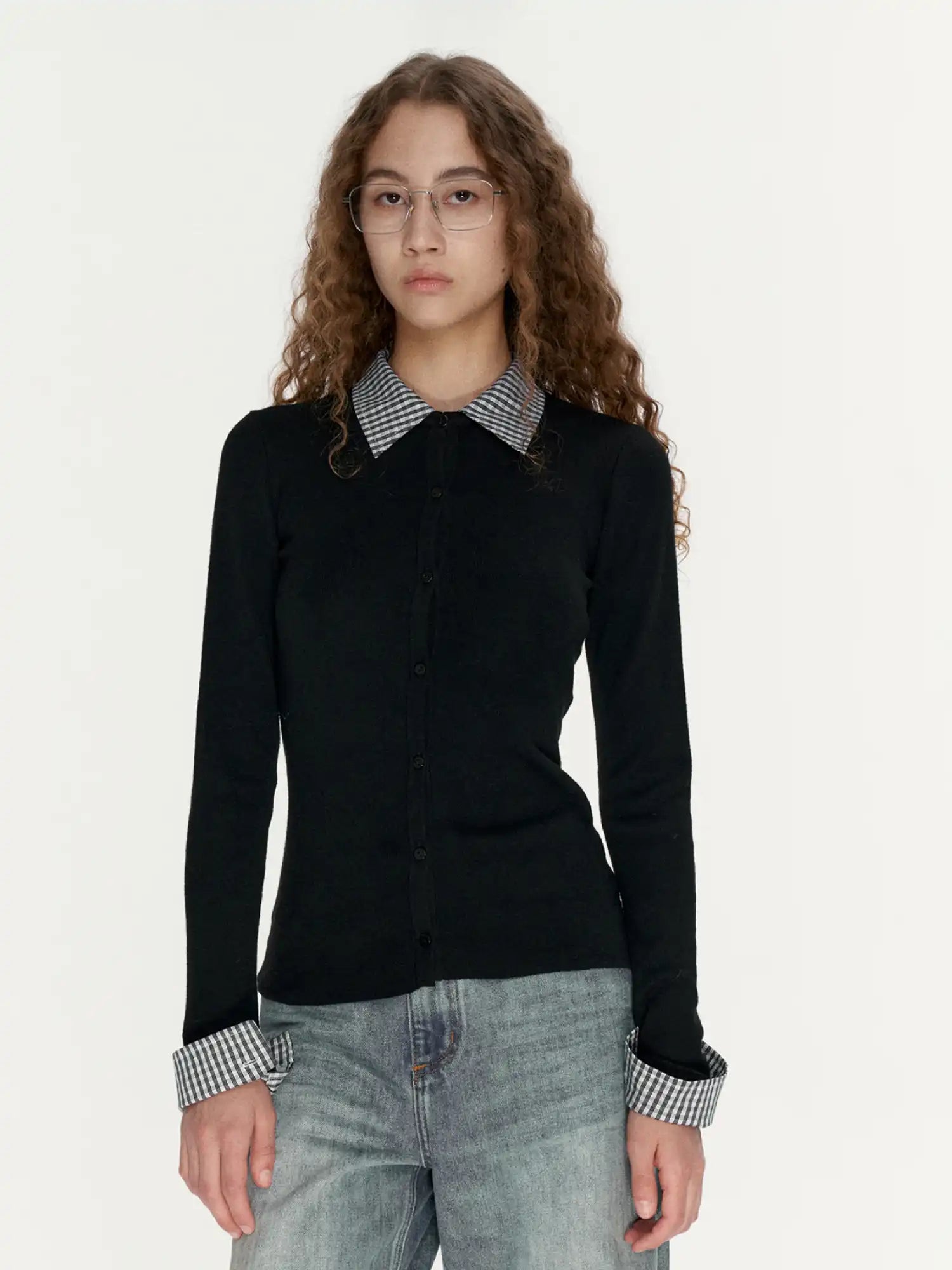 FIRST FLOOR Layered Faux Two-Piece Wool Cardigan | Canton Collective