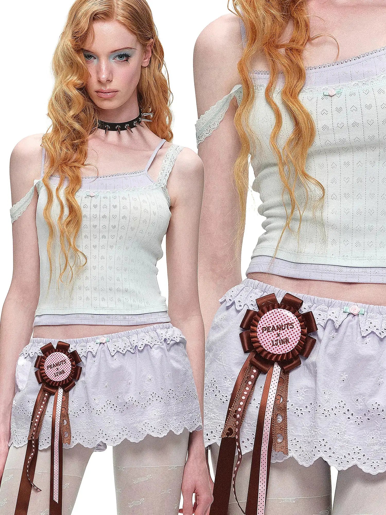 1Jinn Studio Layered Lace Trim Cami with Knit Top | Canton Collective