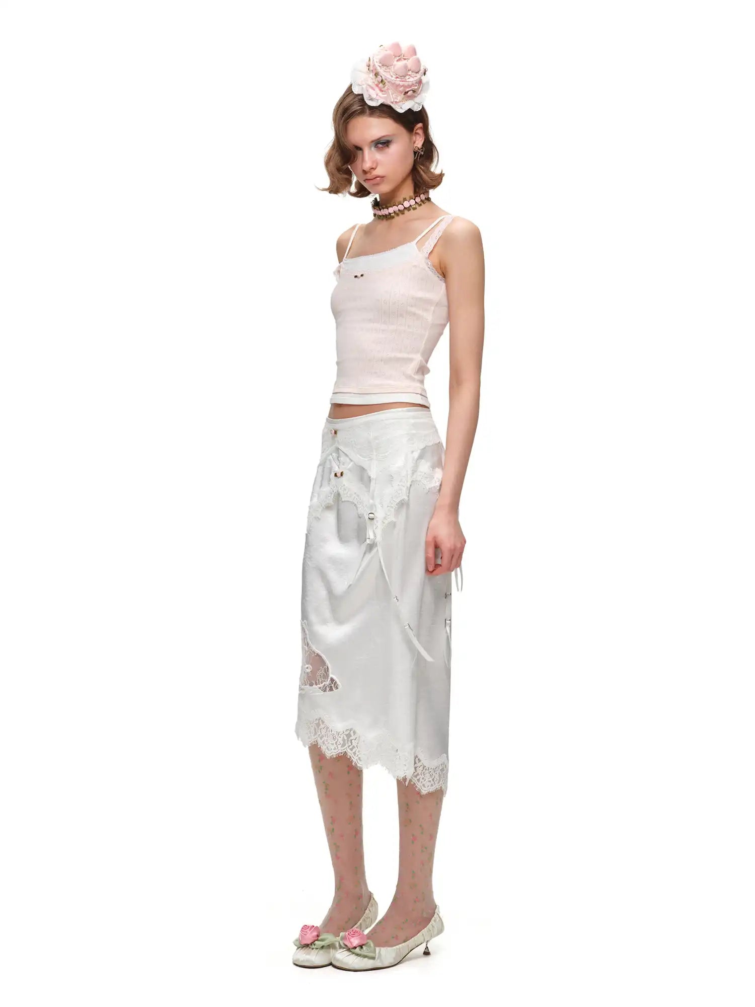 1Jinn Studio Layered Lace Trim Cami with Knit Top | Canton Collective