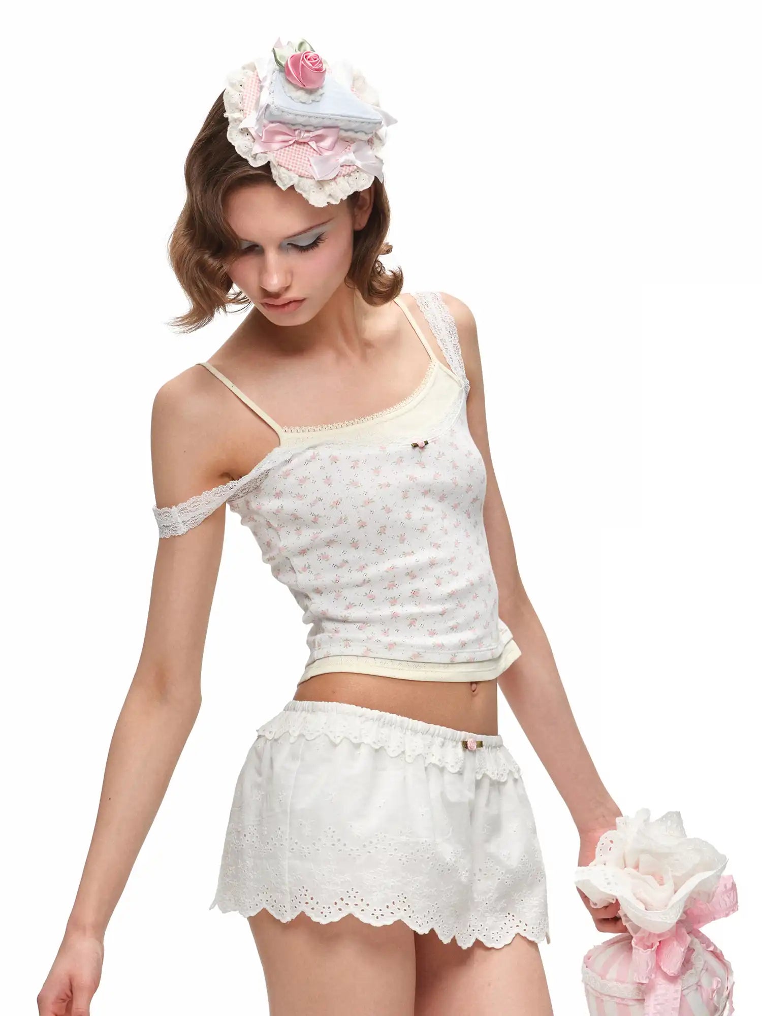 1Jinn Studio Layered Lace Trim Cami with Knit Top | Canton Collective