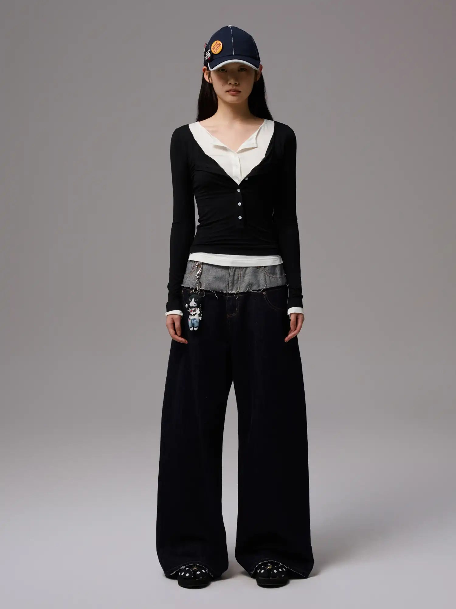 1Jinn Studio Layered Look Henley Top | Canton Collective