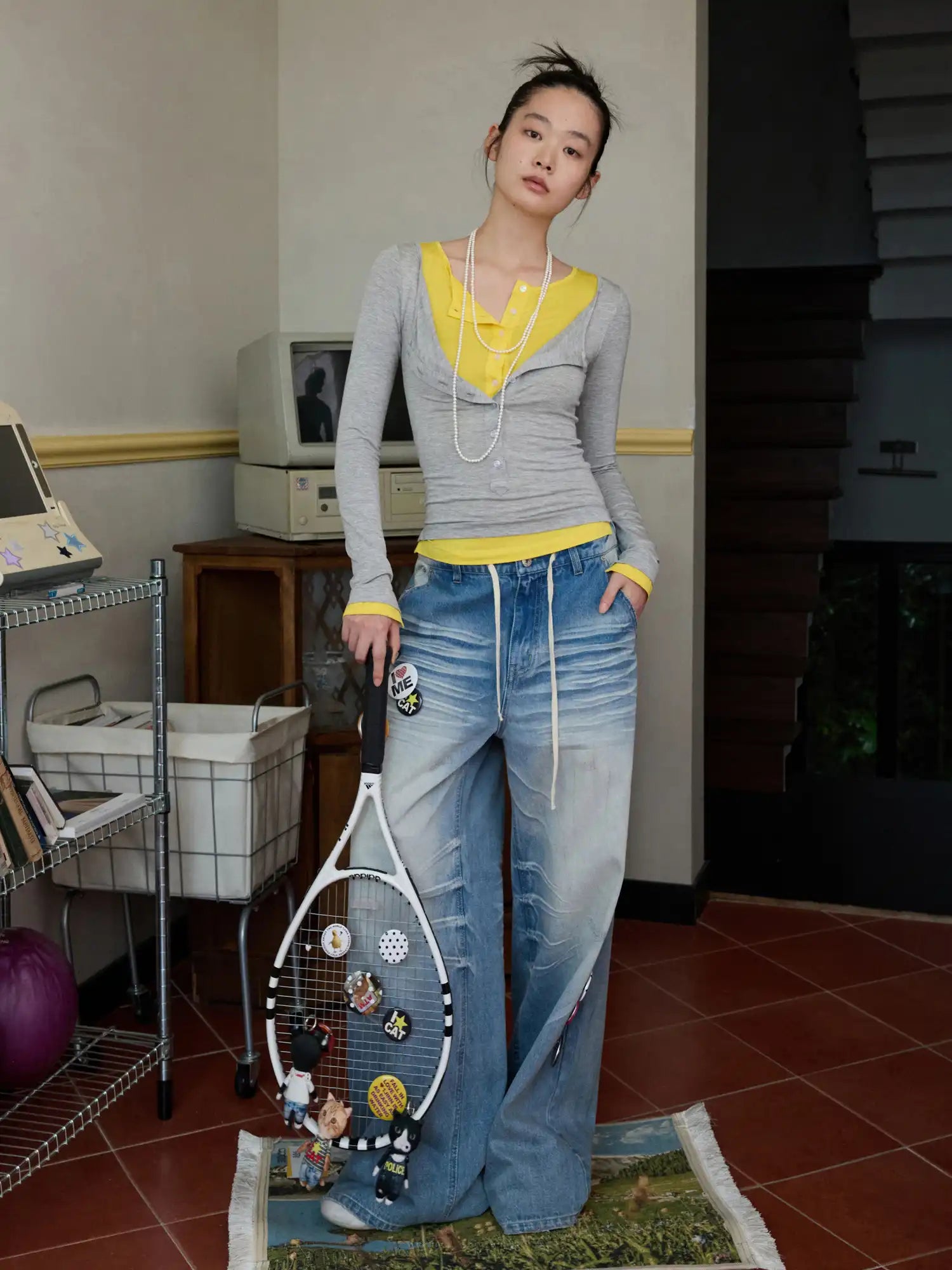 1Jinn Studio Layered Look Henley Top | Canton Collective