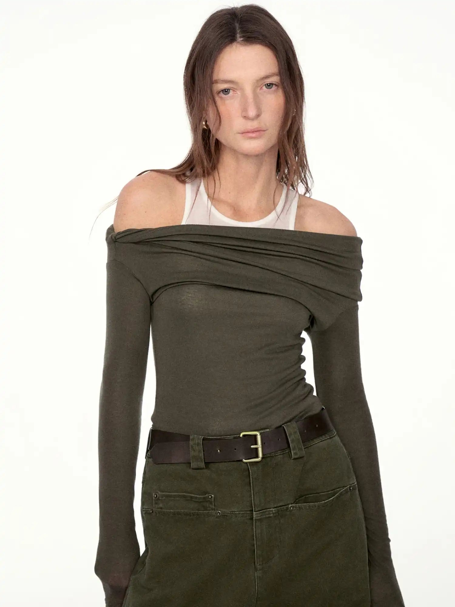 FIRST FLOOR Layered Off-Shoulder Long Sleeve Top | Canton Collective