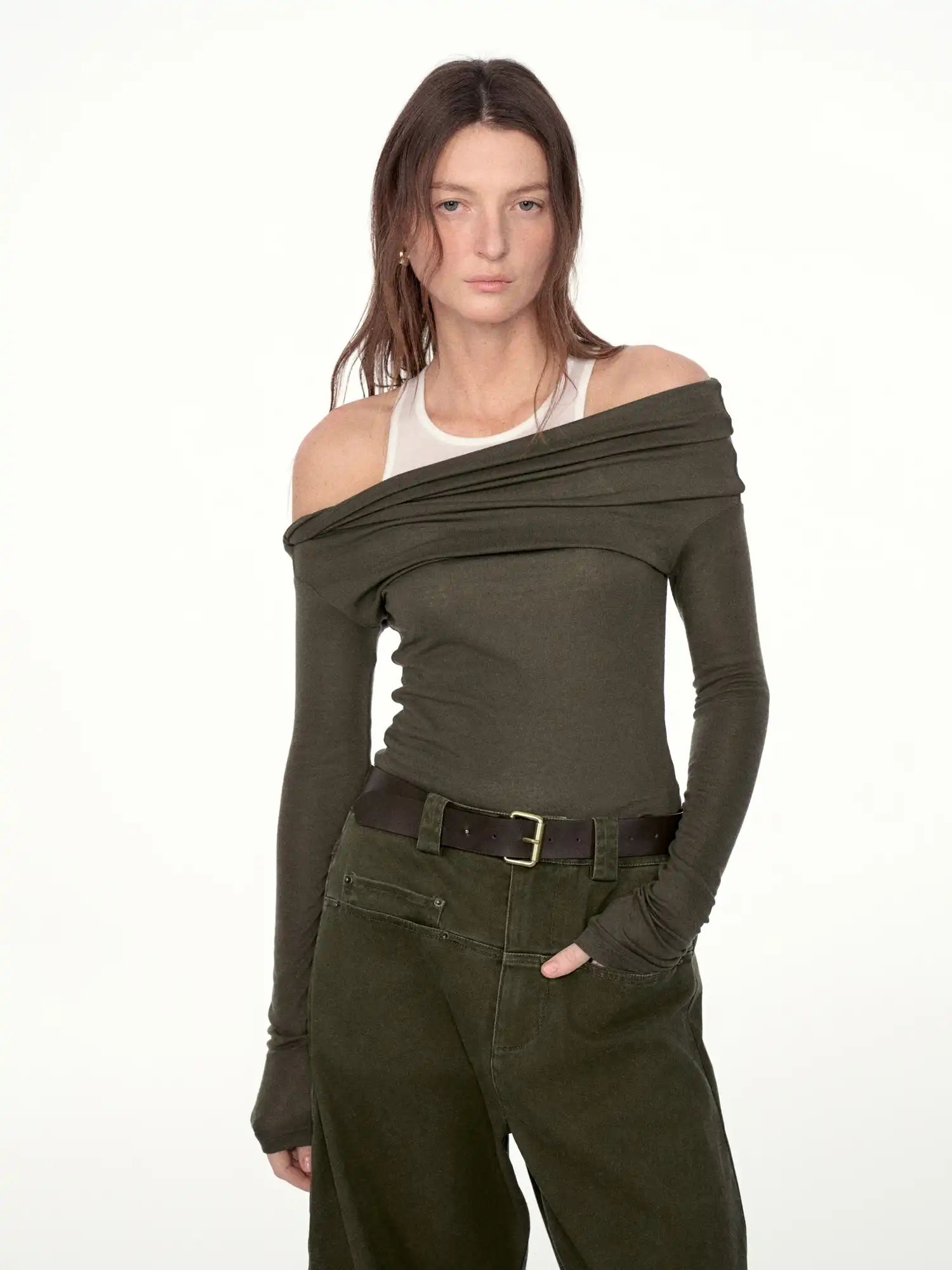 FIRST FLOOR Layered Off-Shoulder Long Sleeve Top | Canton Collective