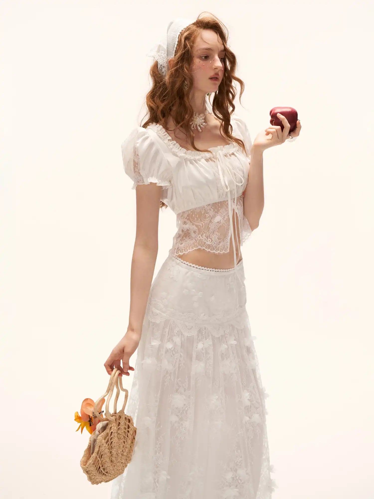 MAMC Layered Tulle Sheer Floral Maxi Skirt | Canton Collective
