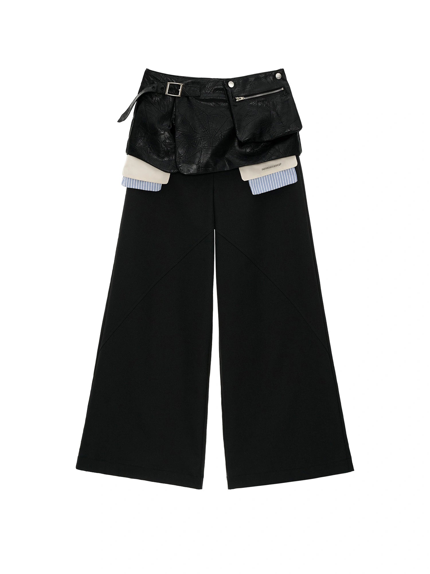 MAMC Leather Skirt Over Wide Leg Pants | Canton Collective