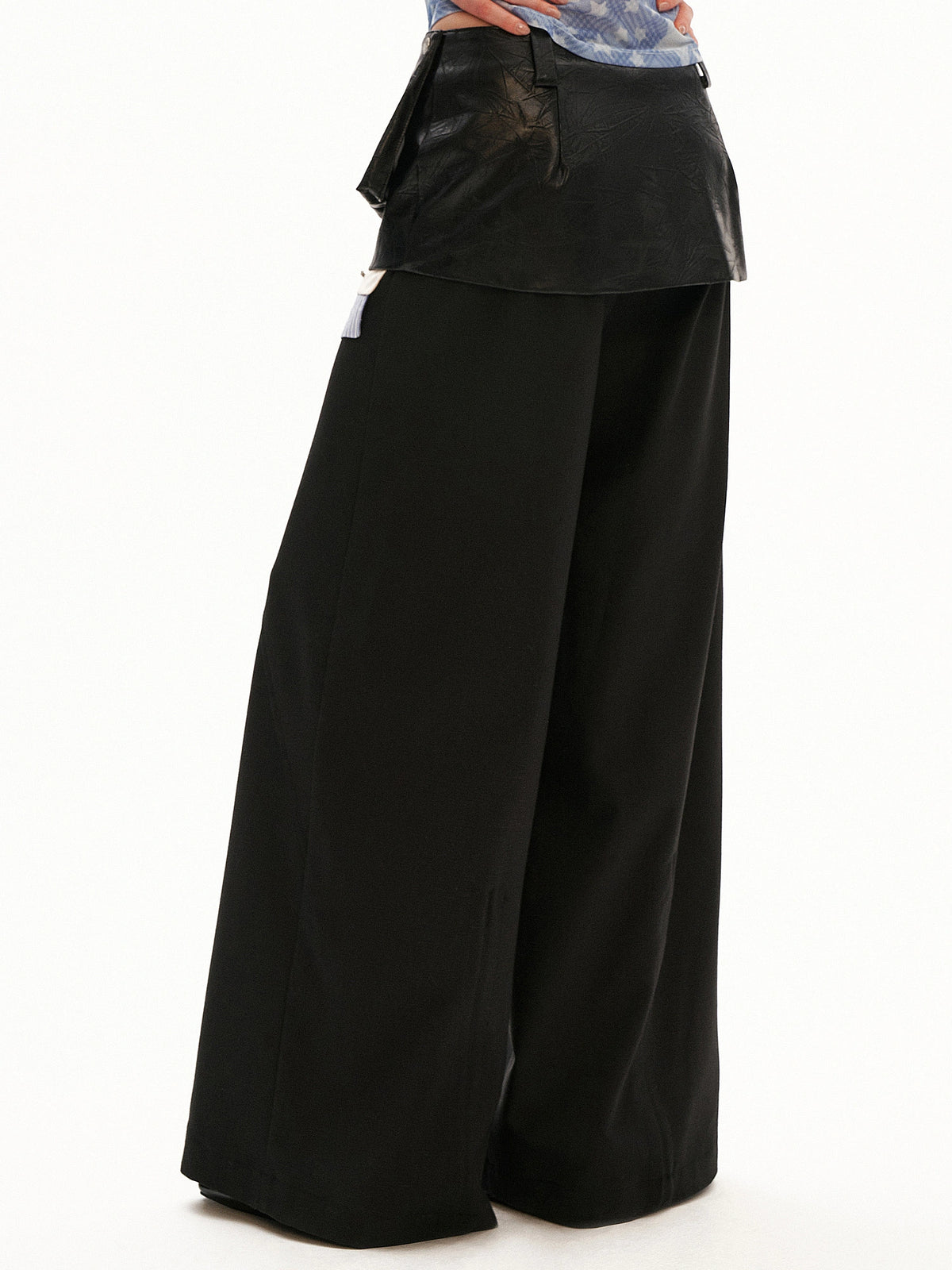 MAMC Leather Skirt Over Wide Leg Pants | Canton Collective