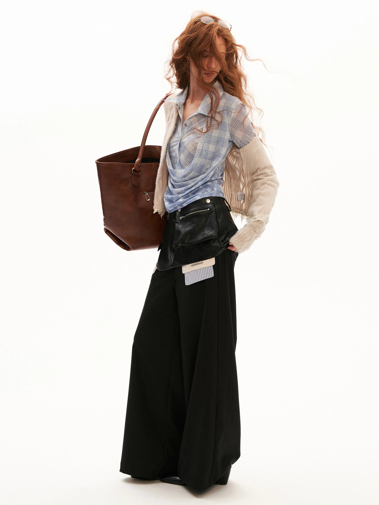 MAMC Leather Skirt Over Wide Leg Pants | Canton Collective