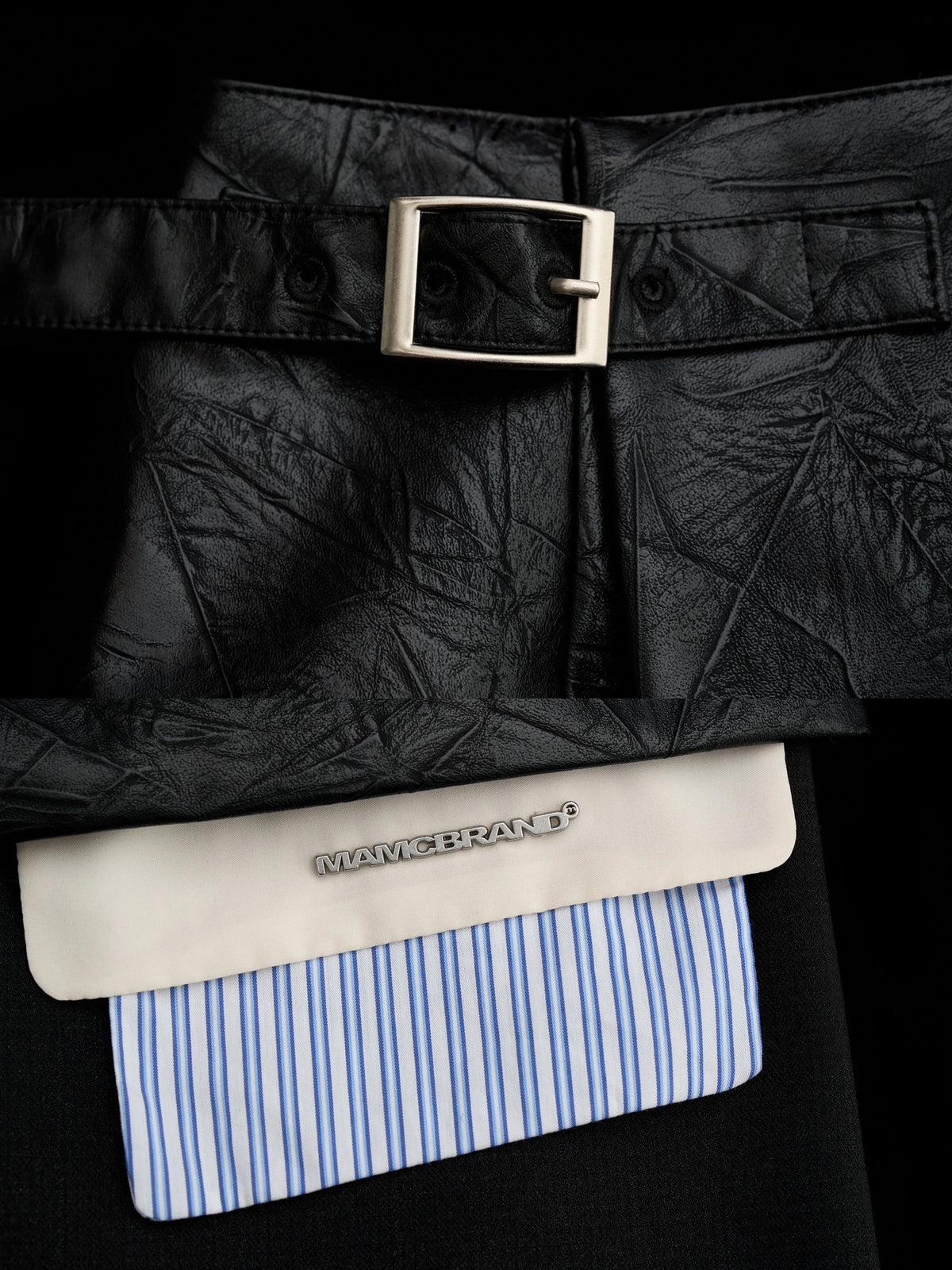 MAMC Leather Skirt Over Wide Leg Pants | Canton Collective