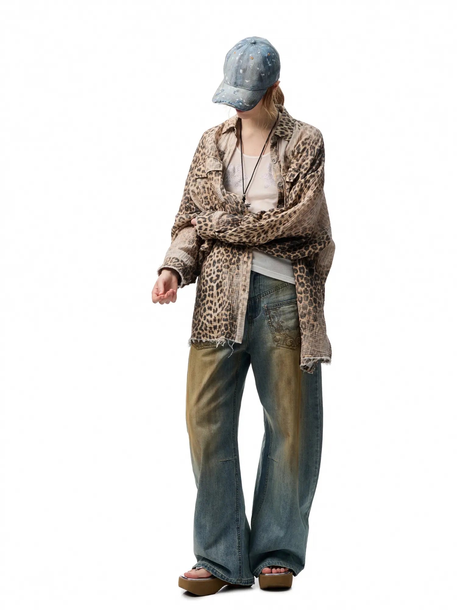 1Jinn Studio Leopard Frayed Shirt | Canton Collective