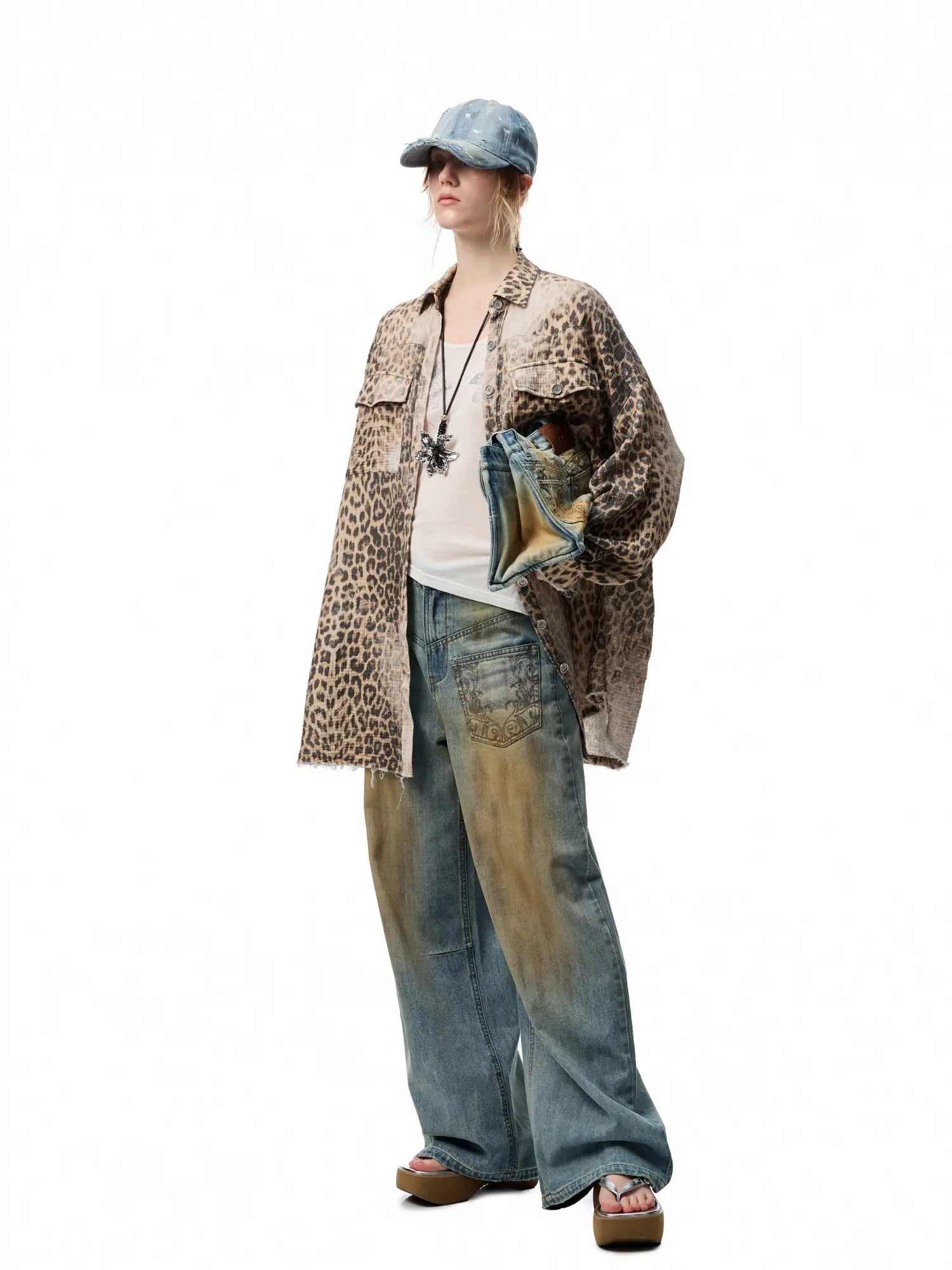 1Jinn Studio Leopard Frayed Shirt | Canton Collective