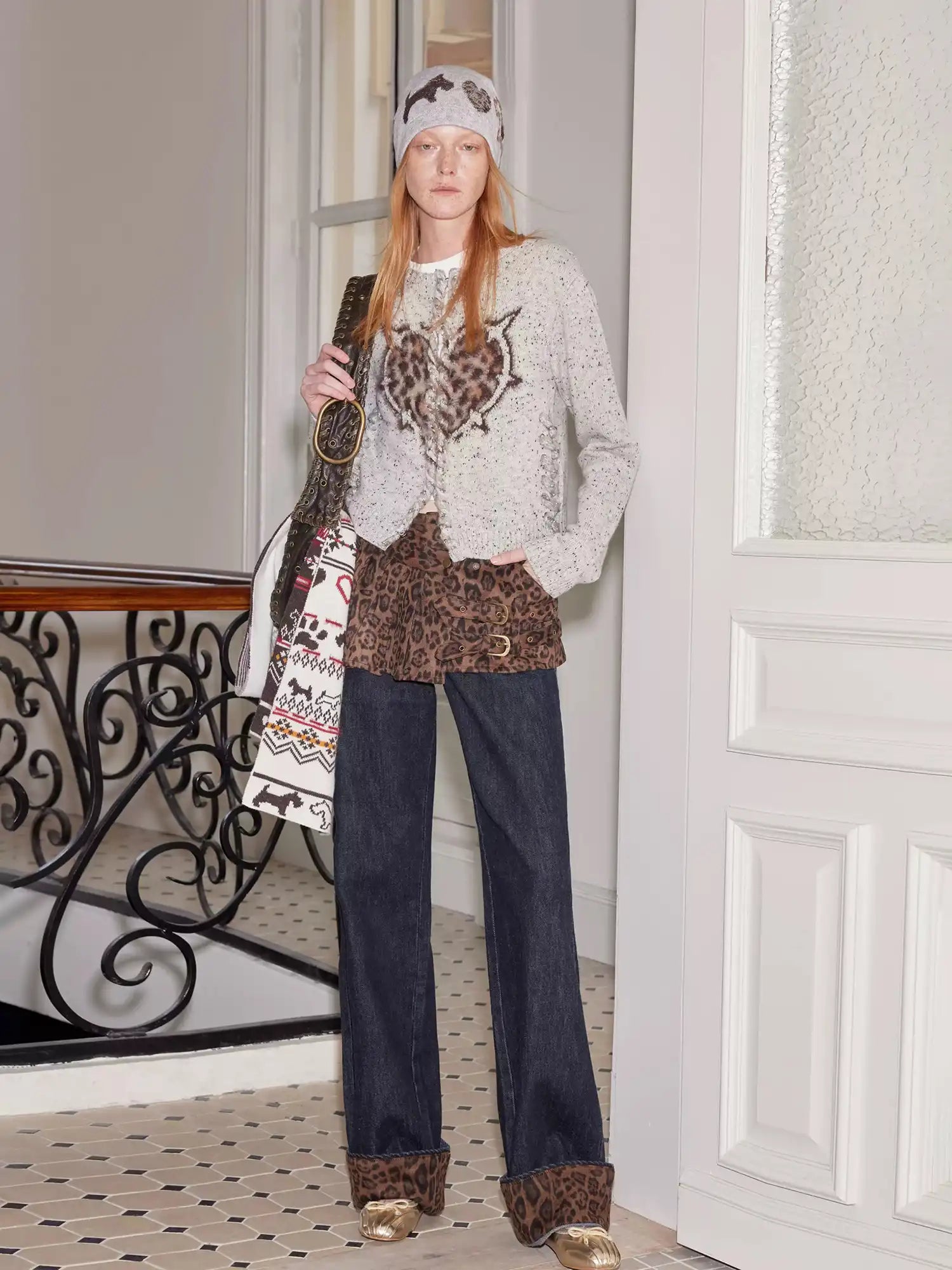 2th Desire Leopard Heart Wool Knit Cardigan | Canton Collective
