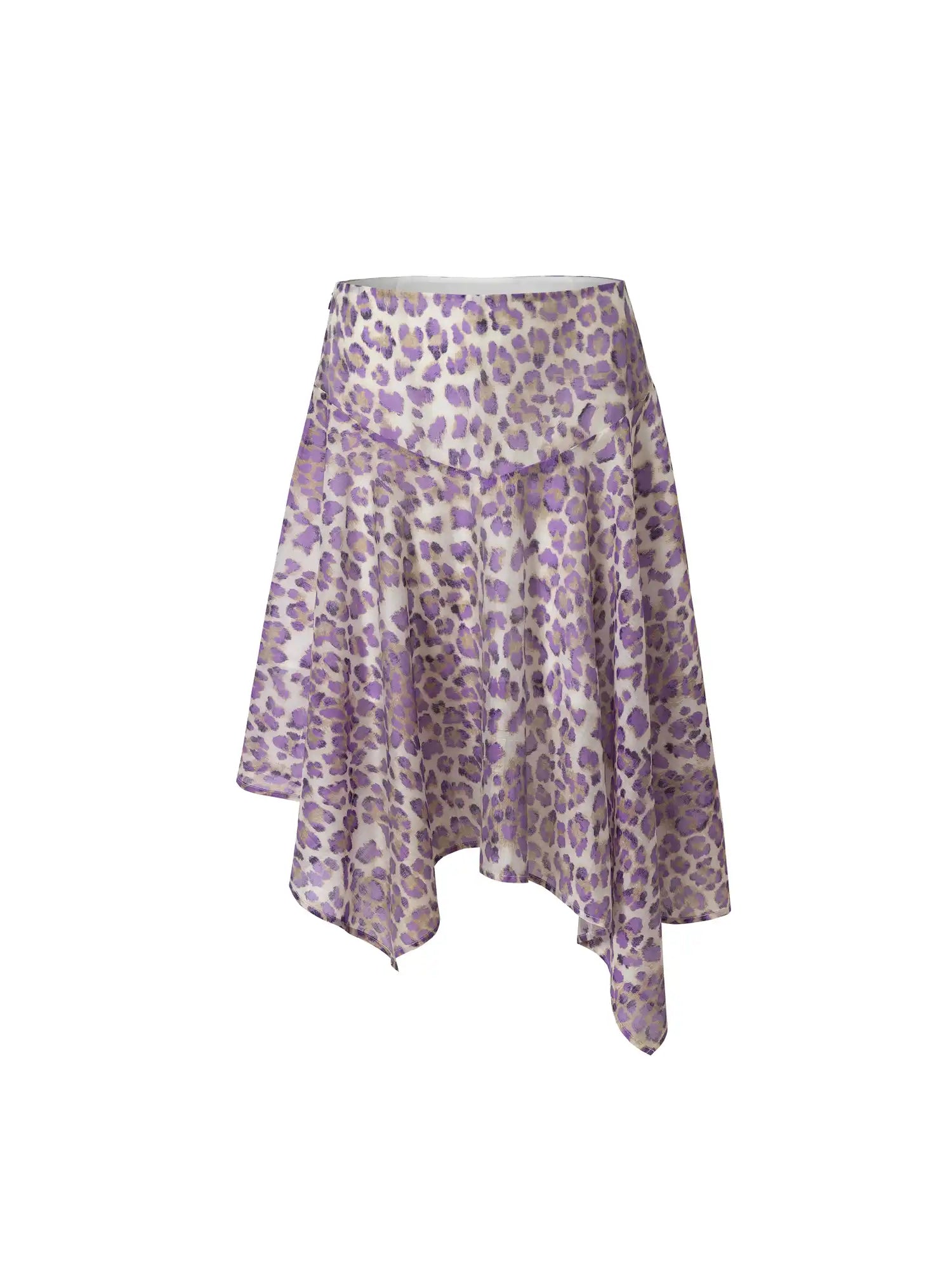 Muse Naps Leopard Print Asymmetric Sheer Midi Skirt | Canton Collective