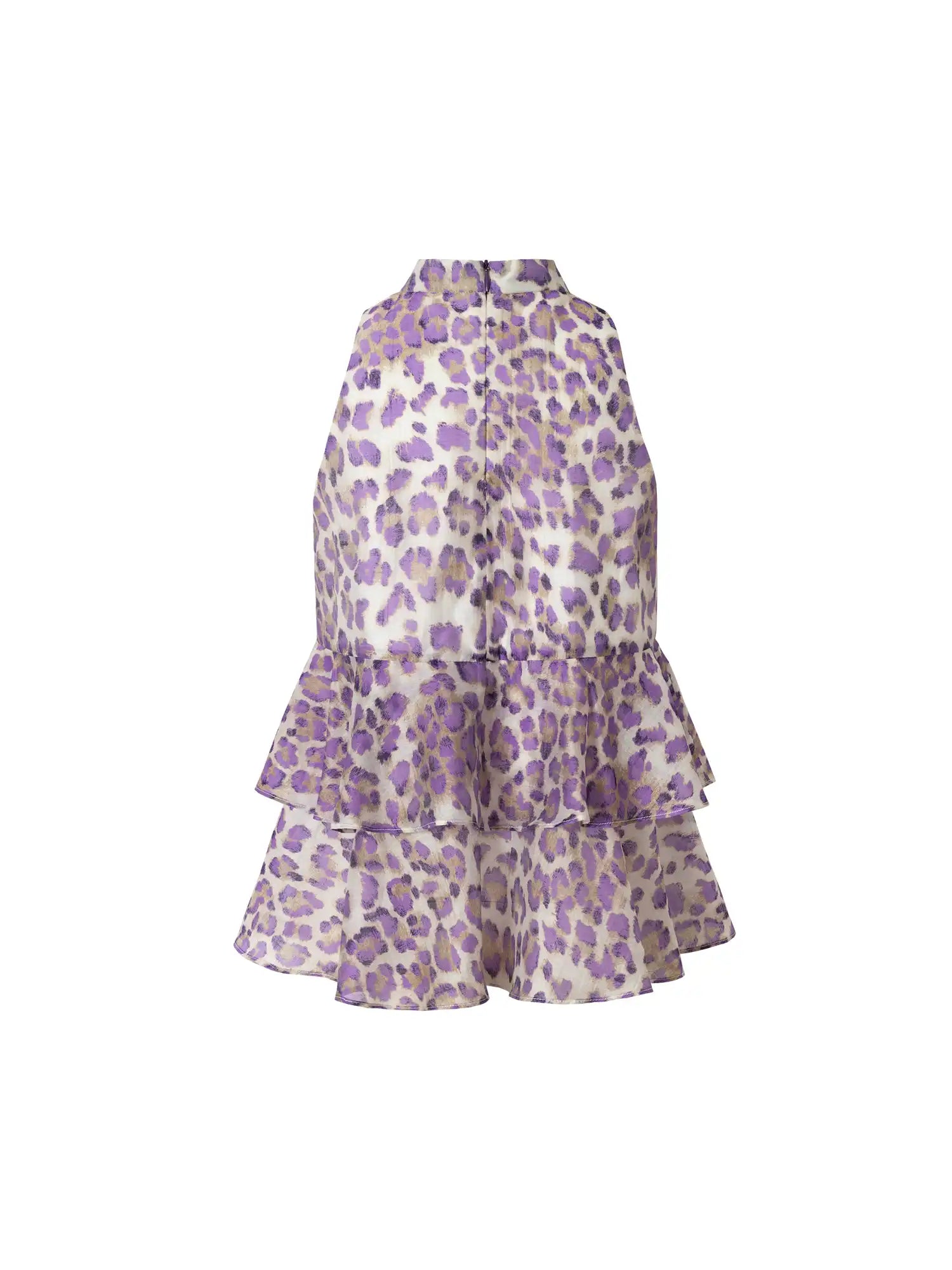 Muse Naps Leopard Print Tiered Ruffle Halter Top | Canton Collective