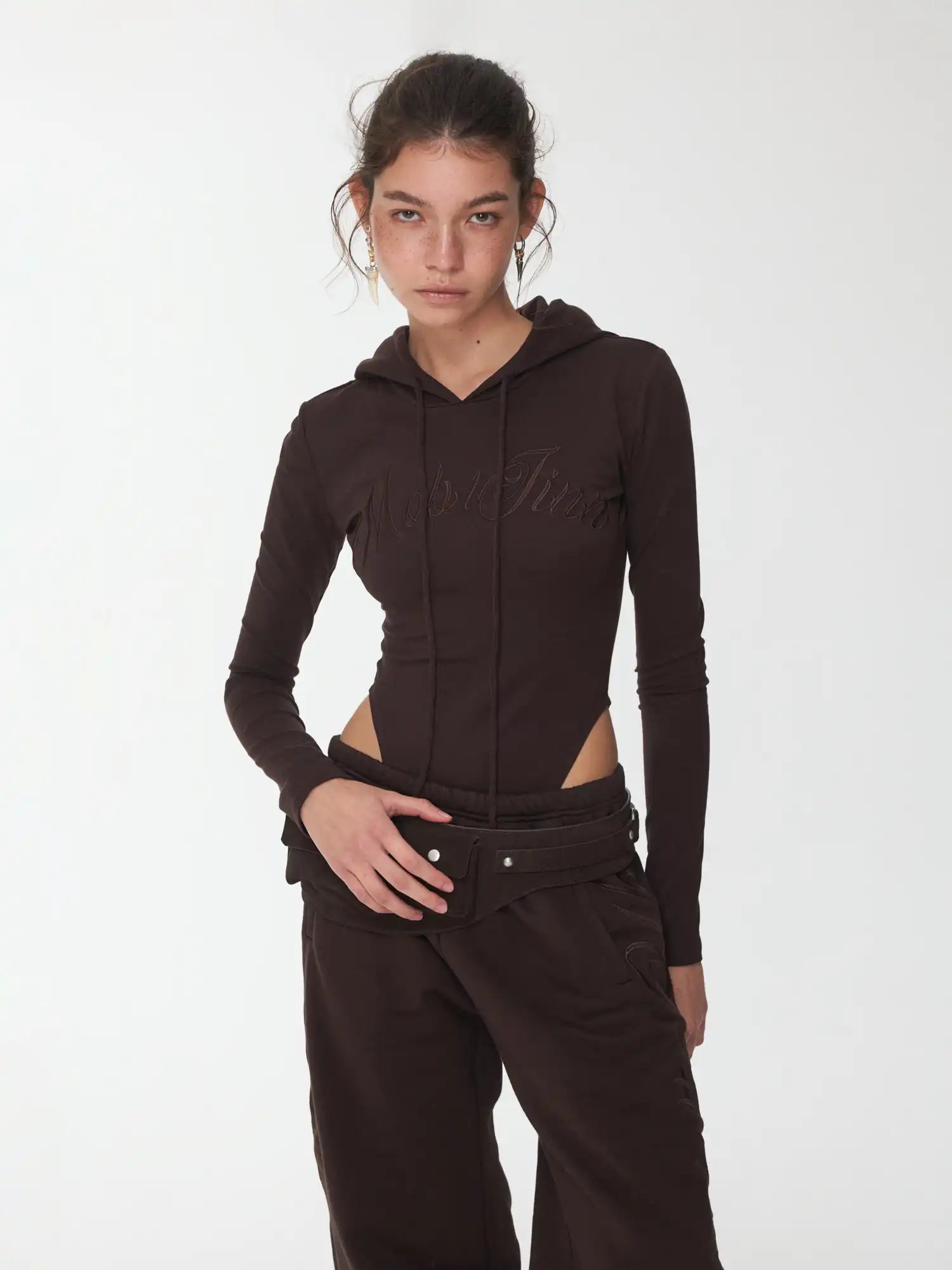 1Jinn Studio Letter Embroidered Hooded Jumpsuit | Canton Collective
