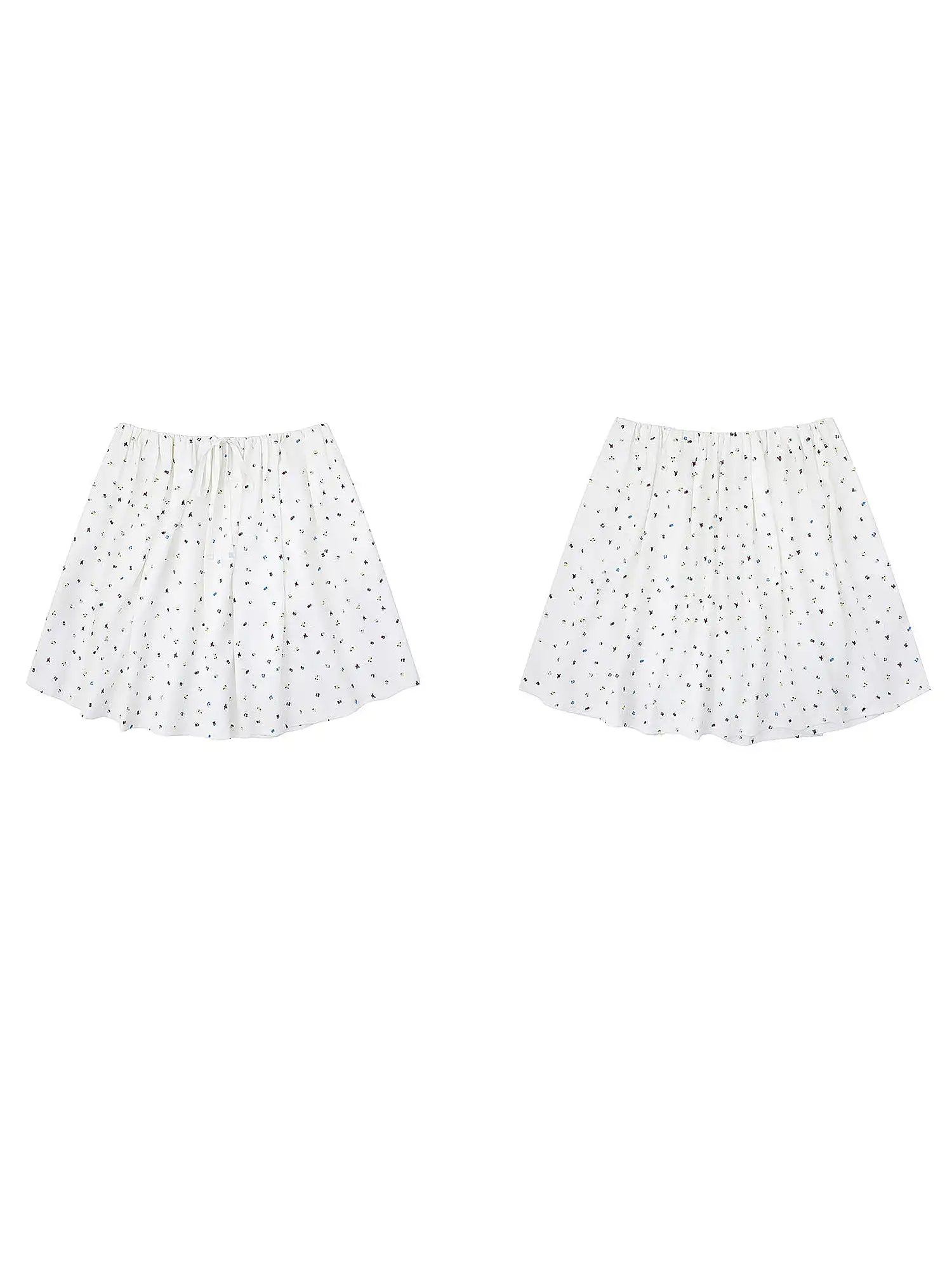 FirstFloor Lightweight Floral Elastic Drawstring Waist Midi Skirt | Canton Collective