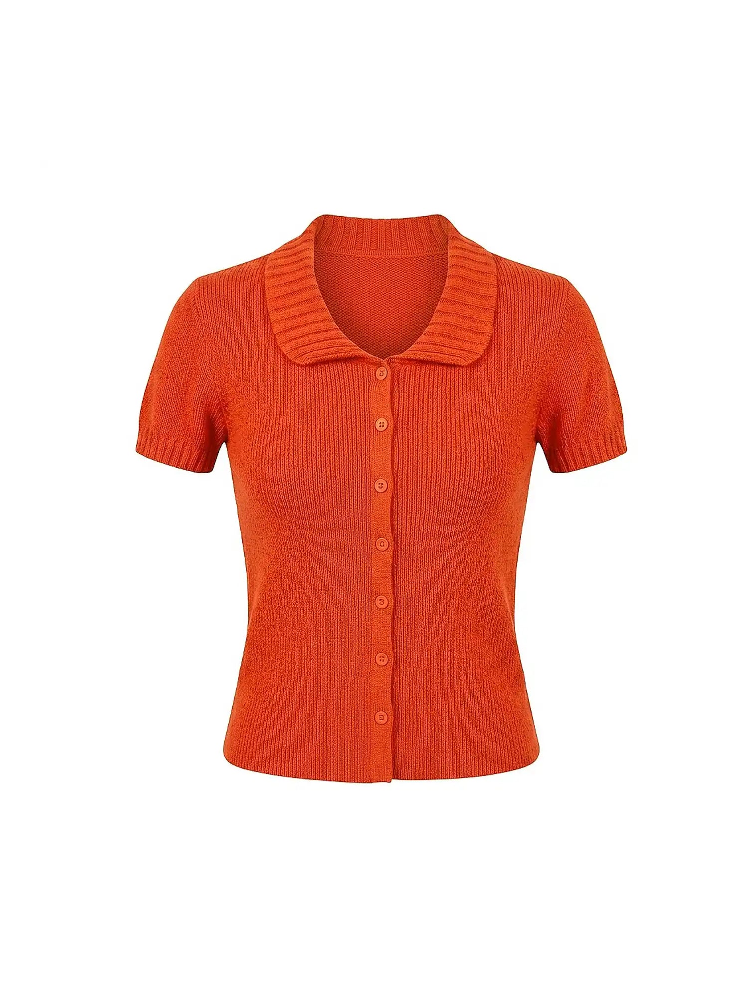Muse Naps Linen Blend Button Front Ribbed Knit Top | Canton Collective