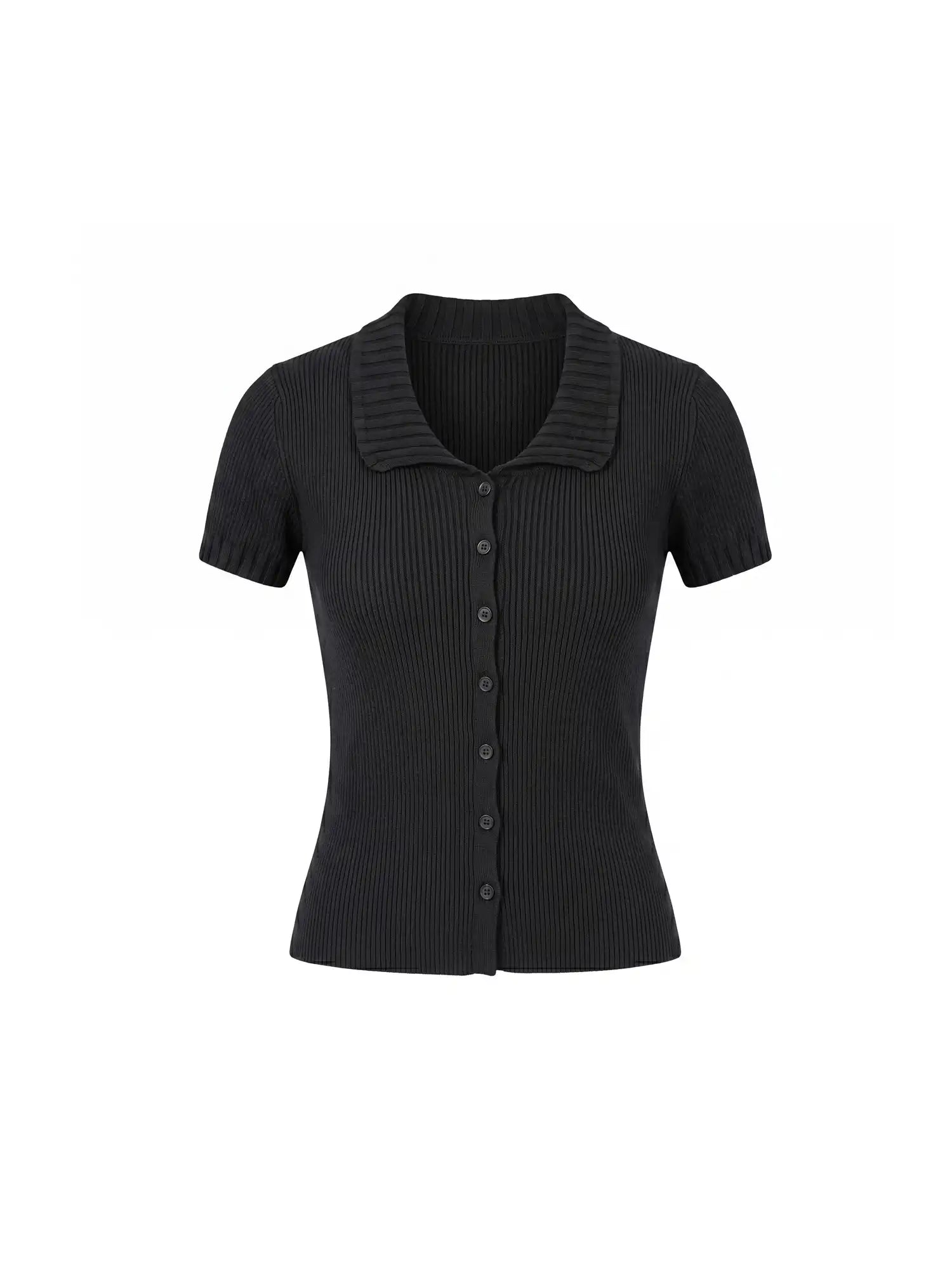 Muse Naps Linen Blend Button Front Ribbed Knit Top | Canton Collective