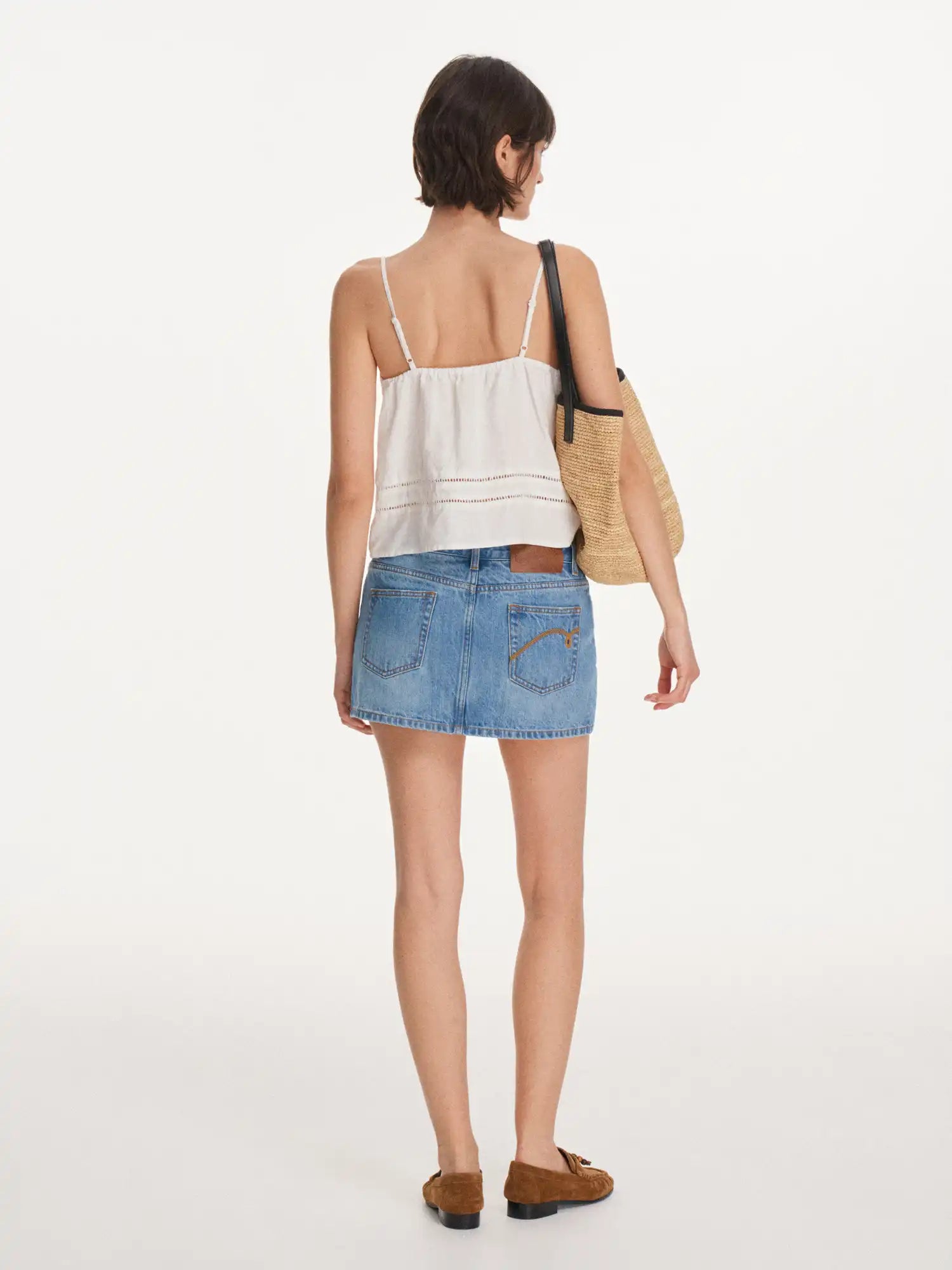 First Floor Linen Blend Crochet Trim Cami Top | Canton Collective