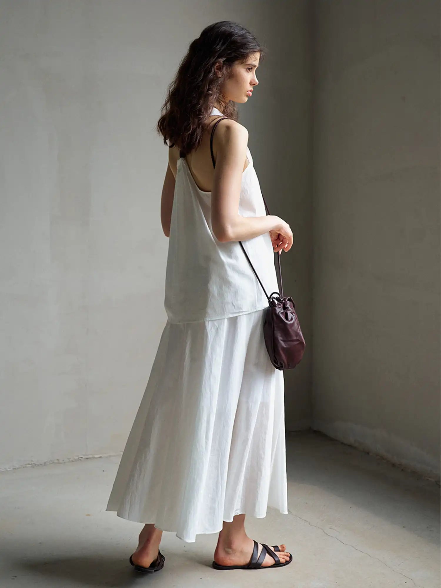 CantonCollective Design Linen Blend Tank Top with Twisted Bead Detail | Canton Collective
