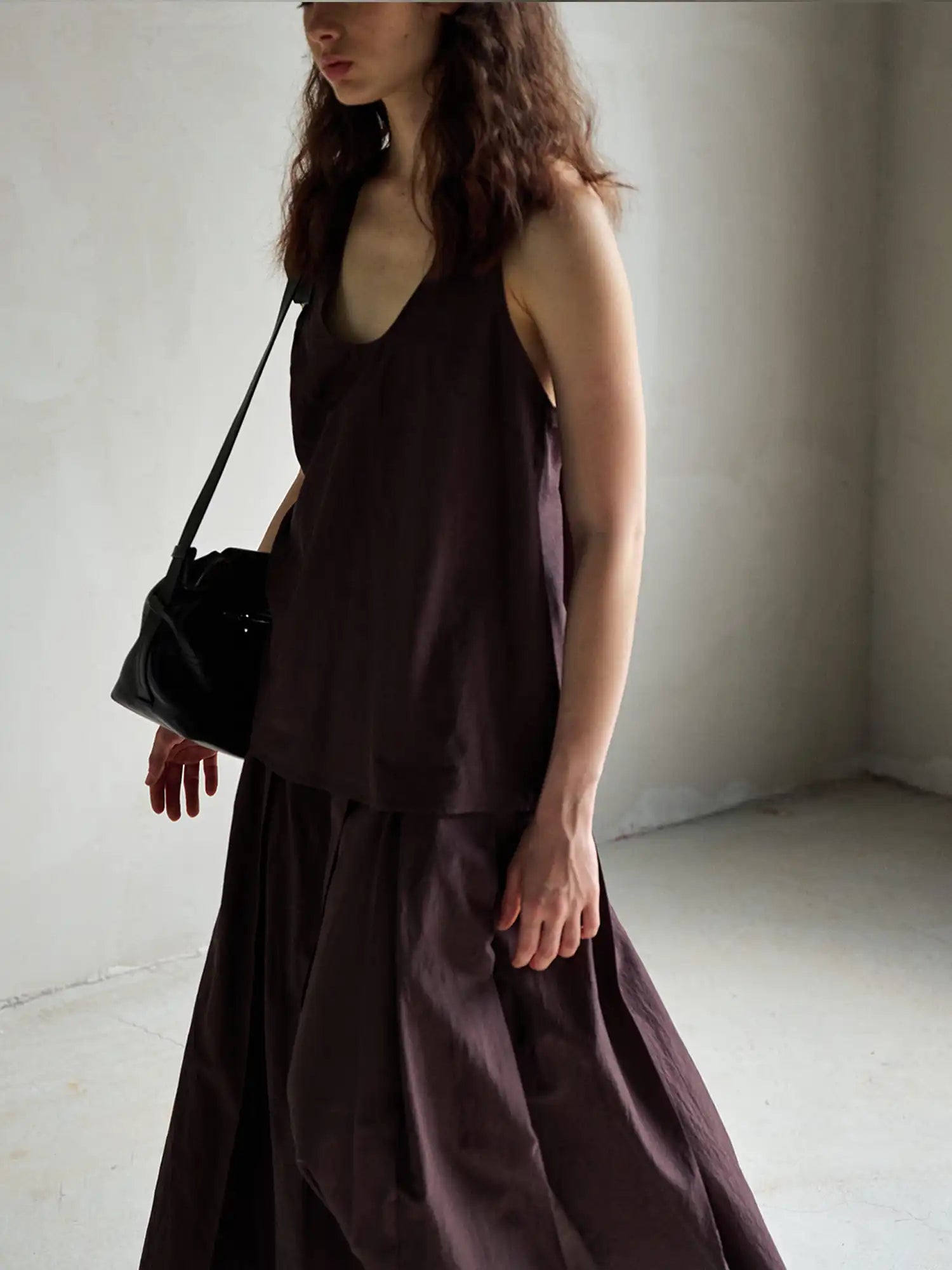 CantonCollective Design Linen Blend Tank Top with Twisted Bead Detail | Canton Collective