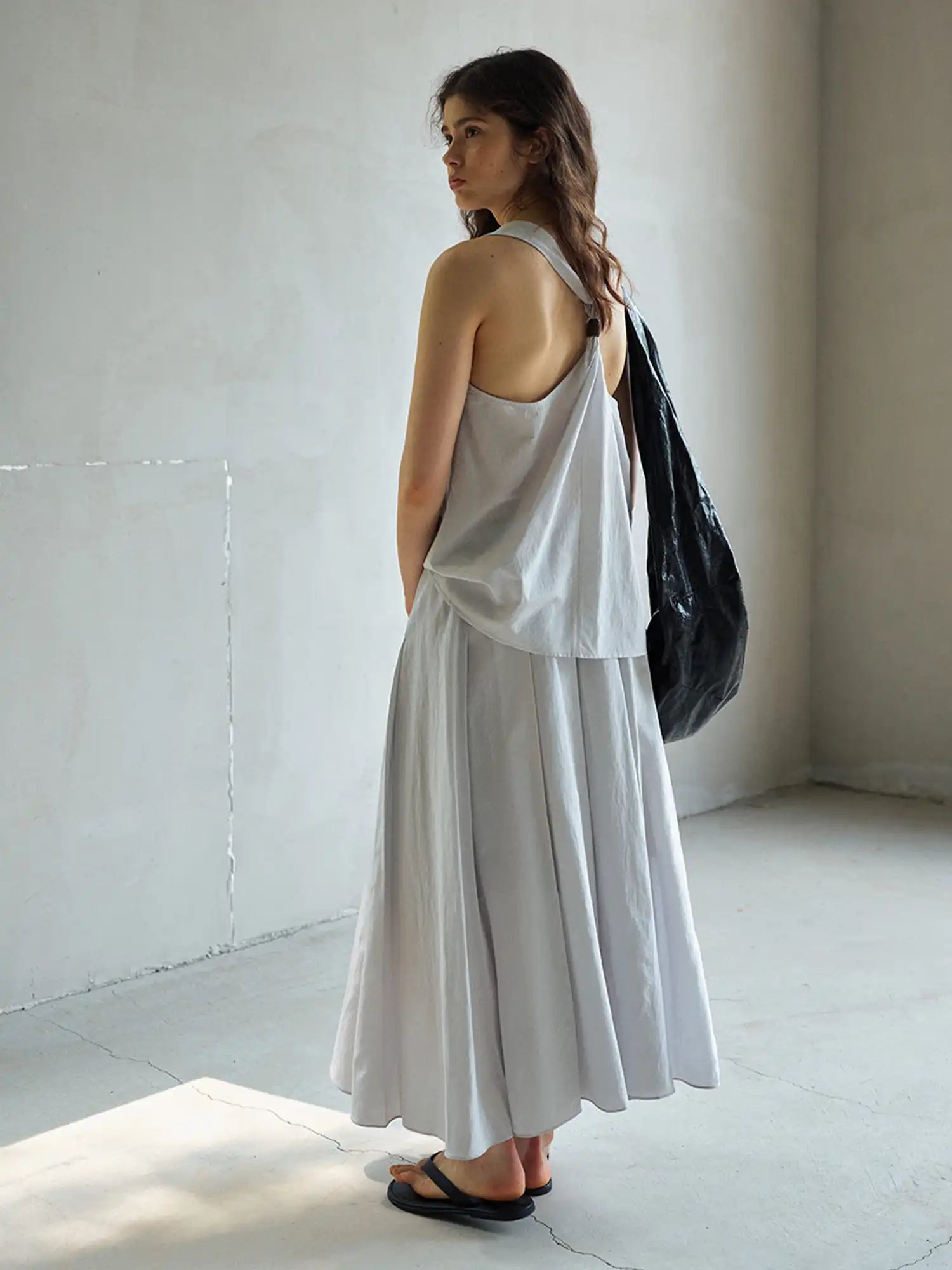 CantonCollective Design Linen Blend Tank Top with Twisted Bead Detail | Canton Collective