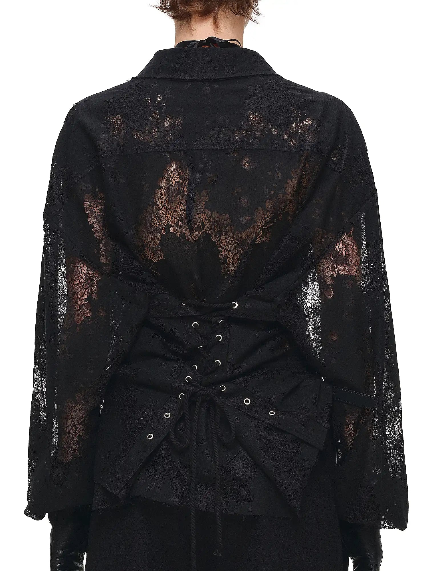 1Jinn Studio Long Sleeve Sheer Floral Lace Shirt | Canton Collective