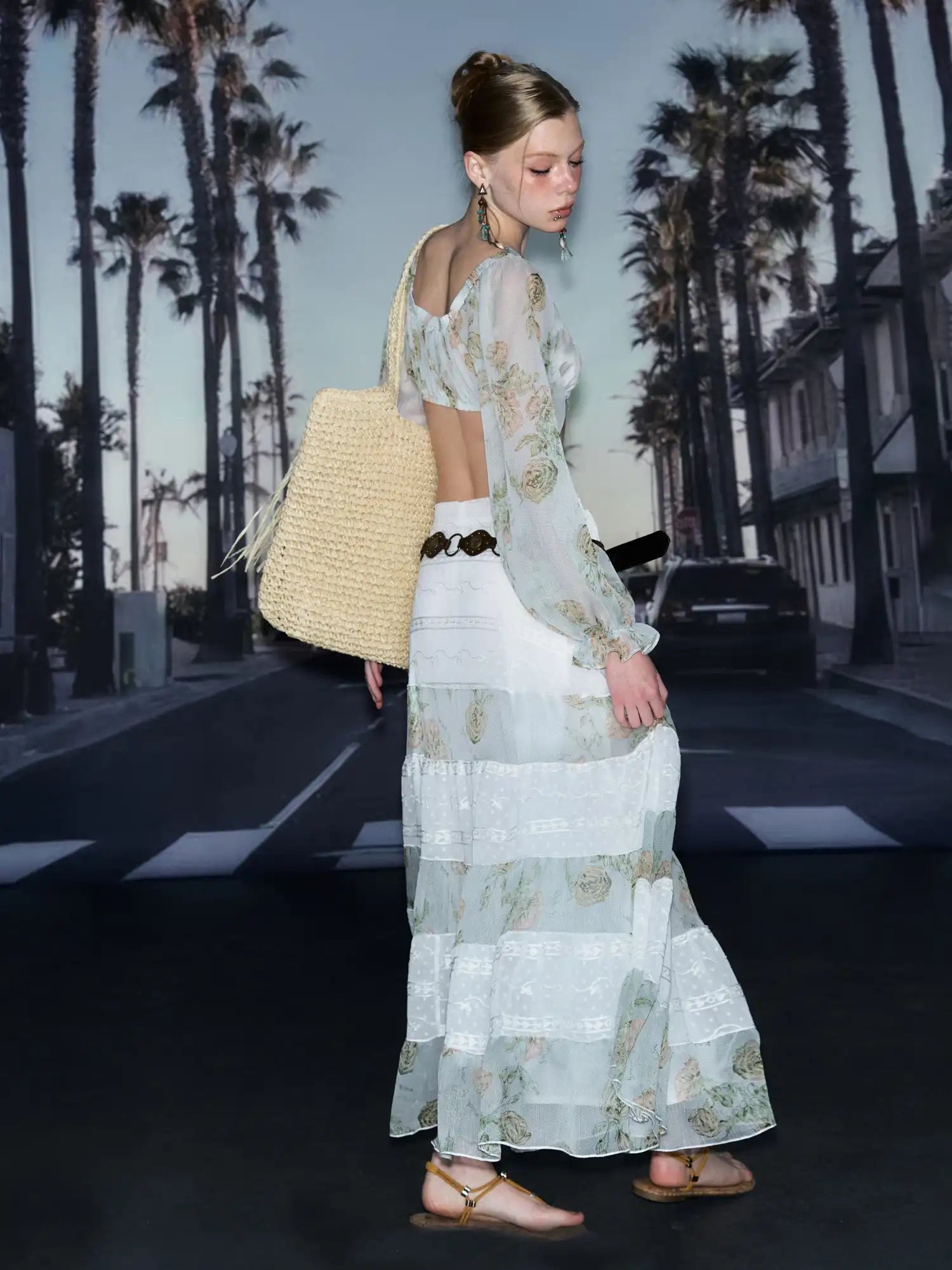 Deleteex Long Sleeve Tie Front Vacation Crop Top | Canton Collective