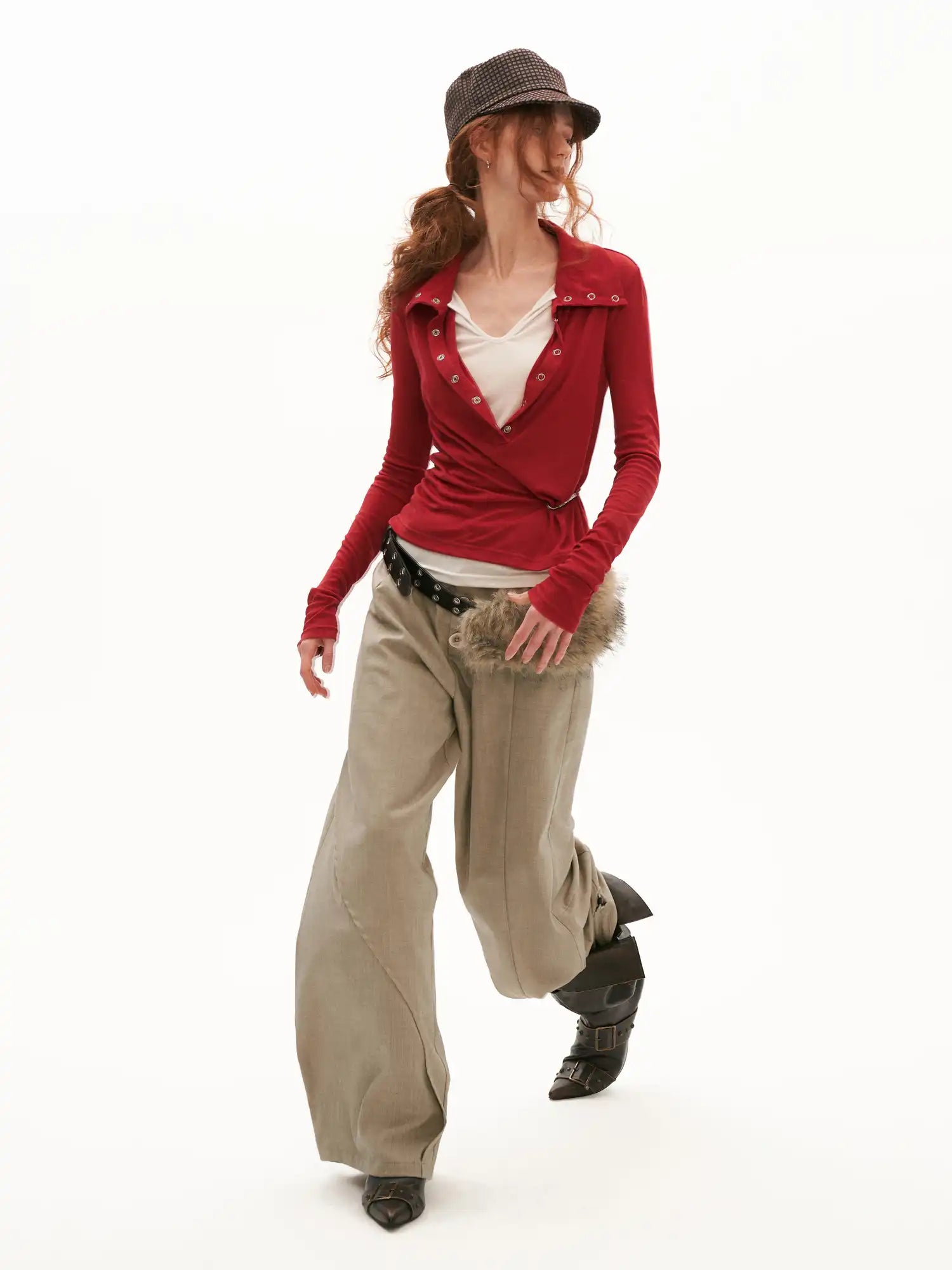 MAMC Long Sleeves Contrast Layered Look Top | Canton Collective