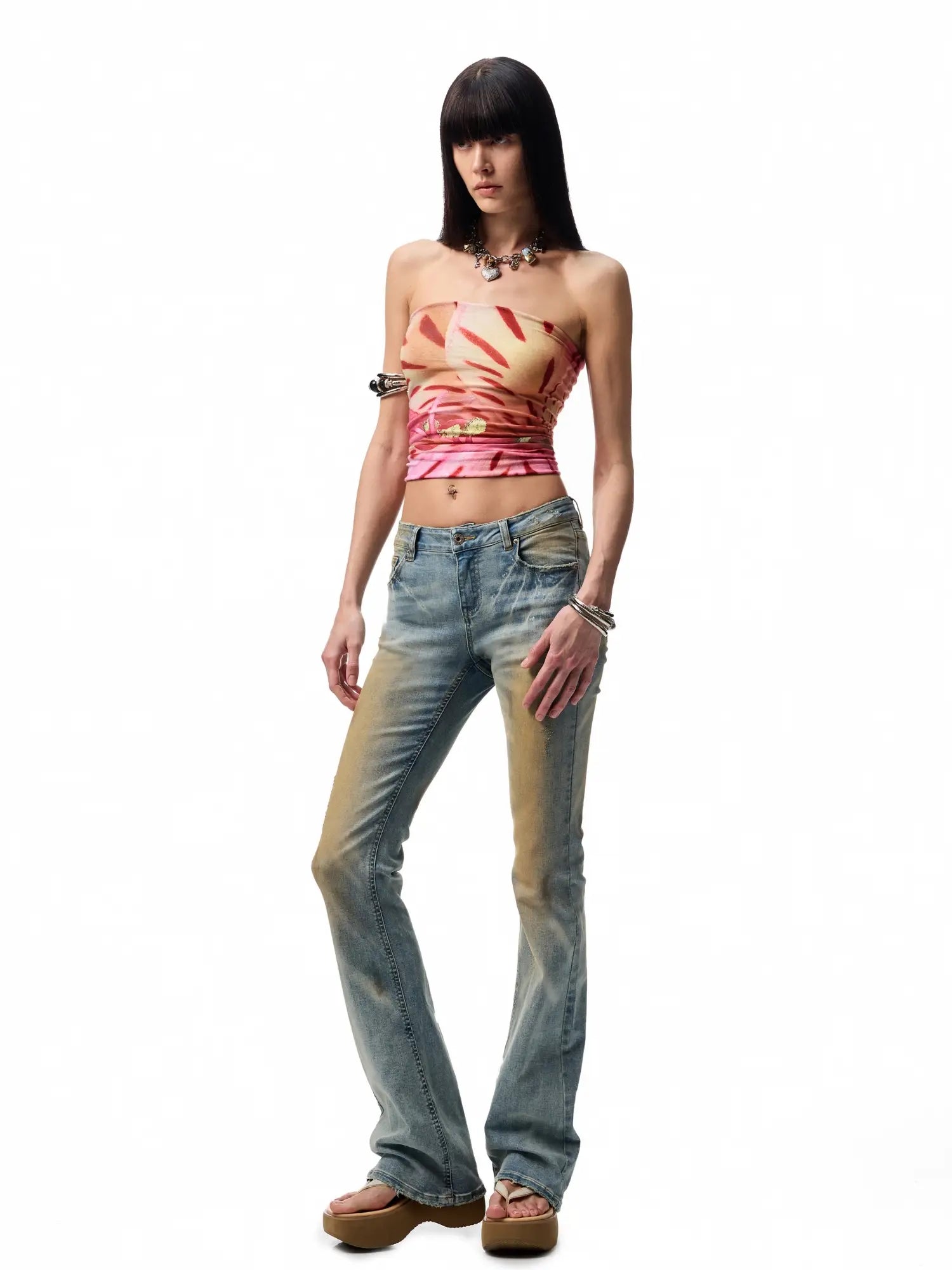 1Jinn Studio Low-Flare Indigo Fade Jeans | Canton Collective