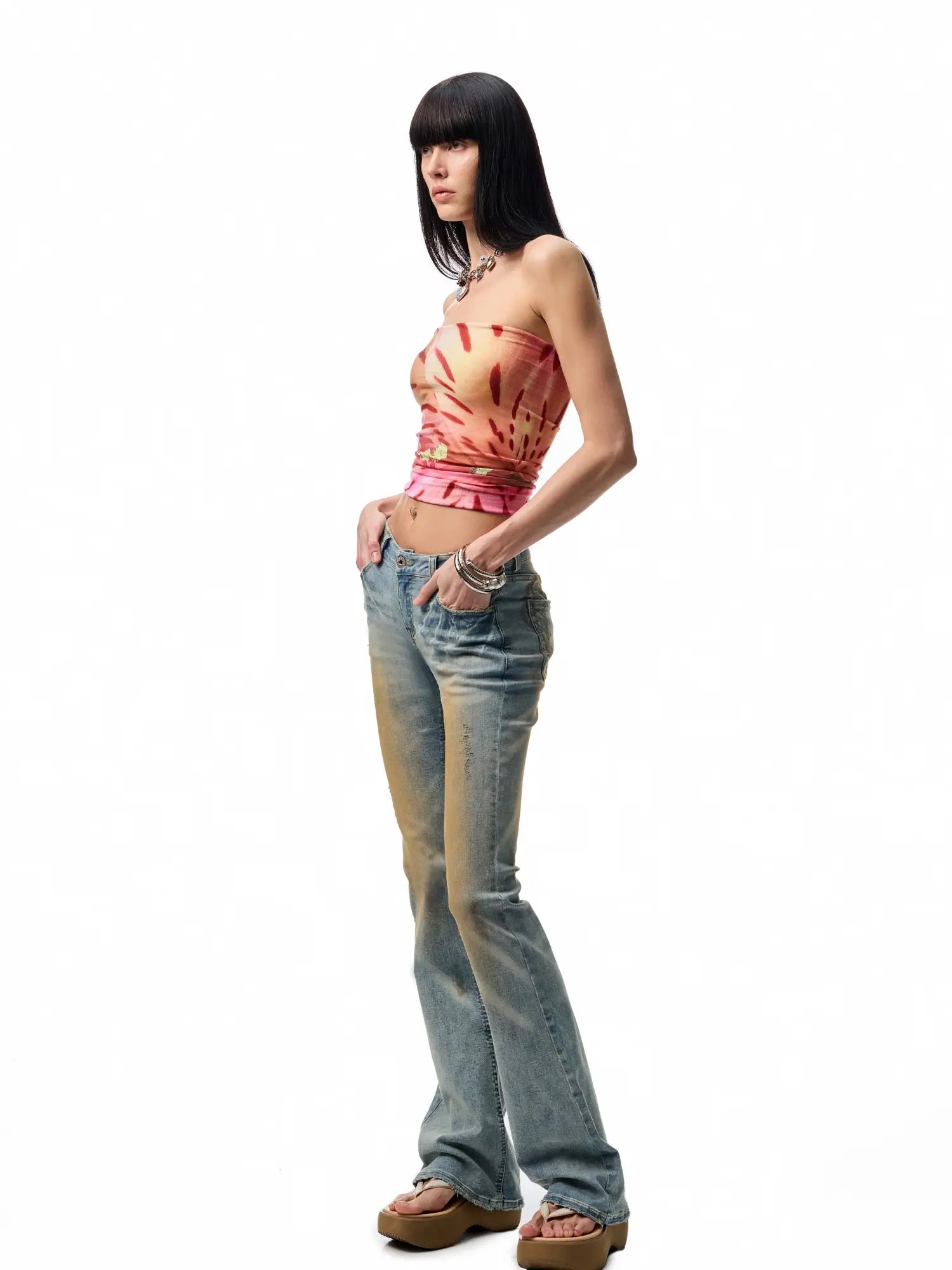 1Jinn Studio Low-Flare Indigo Fade Jeans | Canton Collective