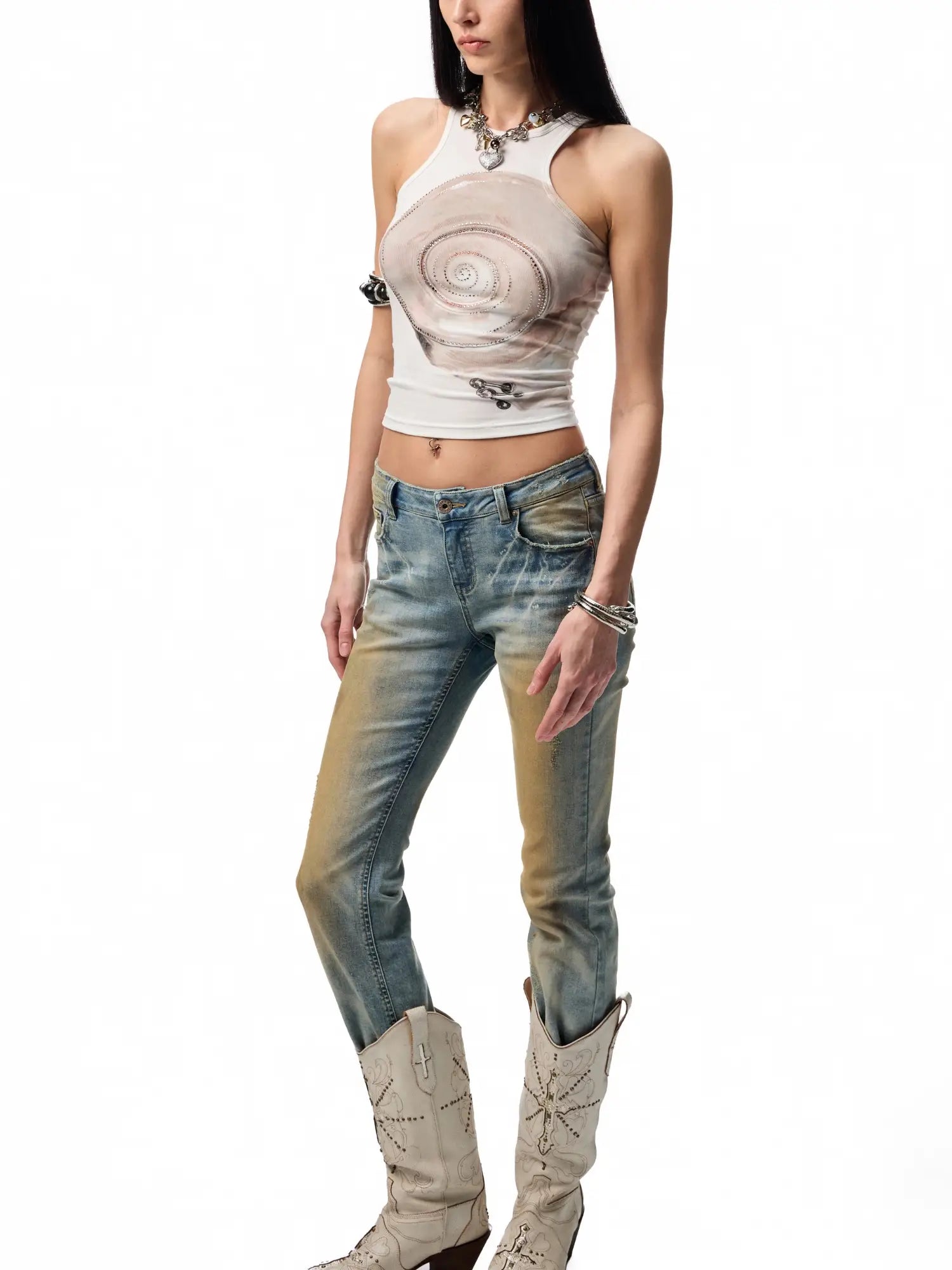 1Jinn Studio Low-Flare Indigo Fade Jeans | Canton Collective