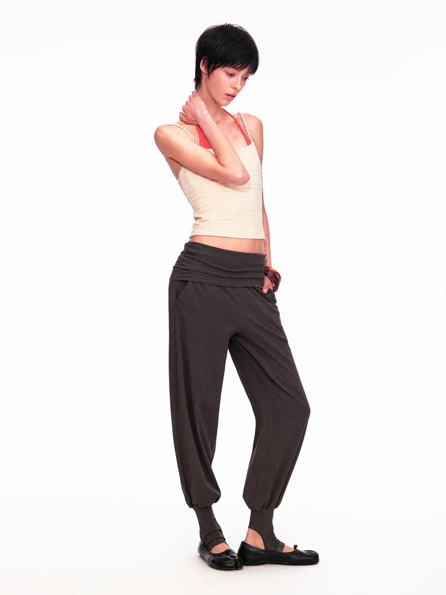 Ayo Low Rise Ruched Foldover Jogger Pants | Canton Collective