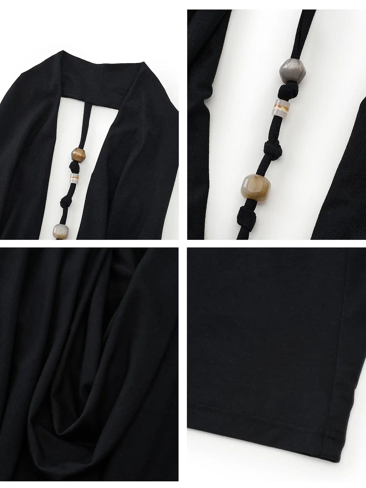 Ayo Lyocell Beaded Cowl Neck Halter Top | Canton Collective
