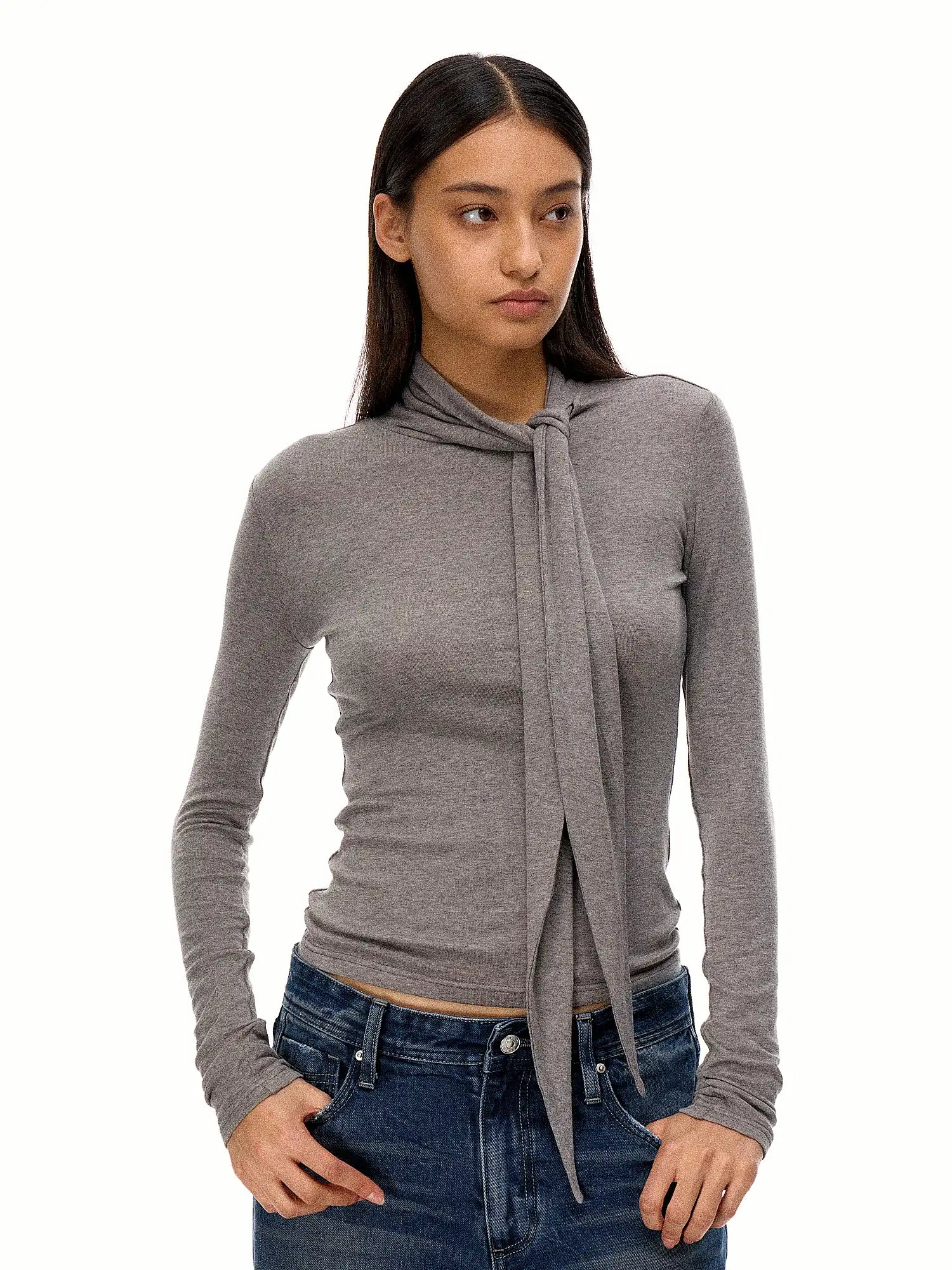 FirstFloor Lyocell Cotton Blend Wool Tie-Up Top | Canton Collective